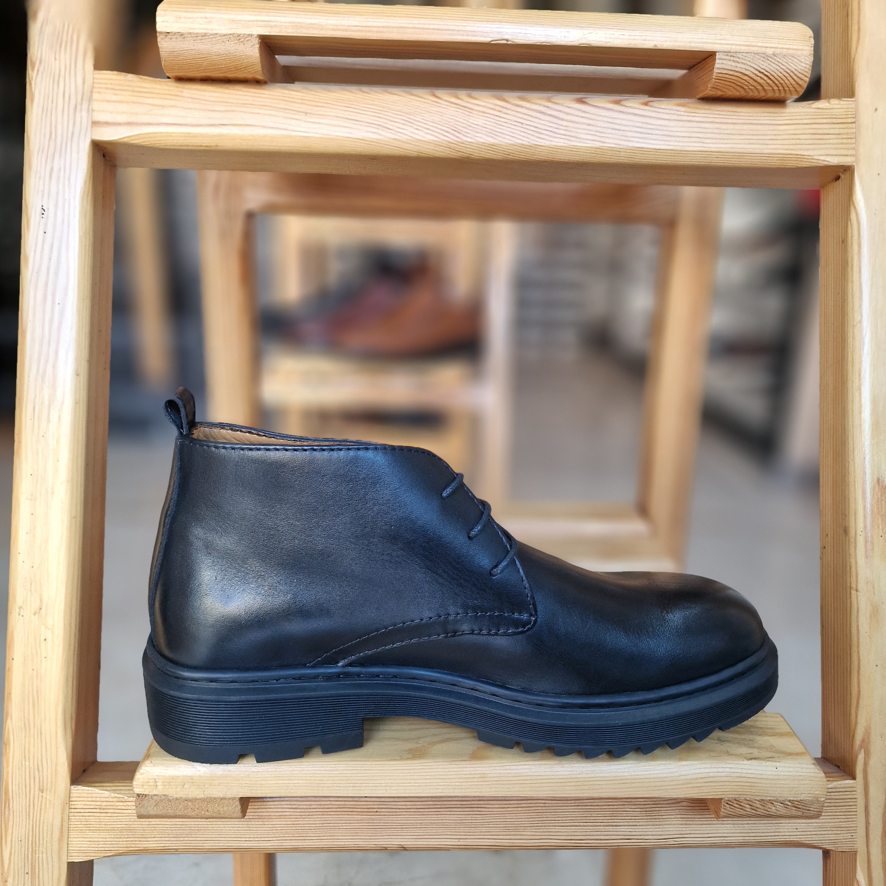 Ref: 004 Bottine en Cuir NOIR FR JTD