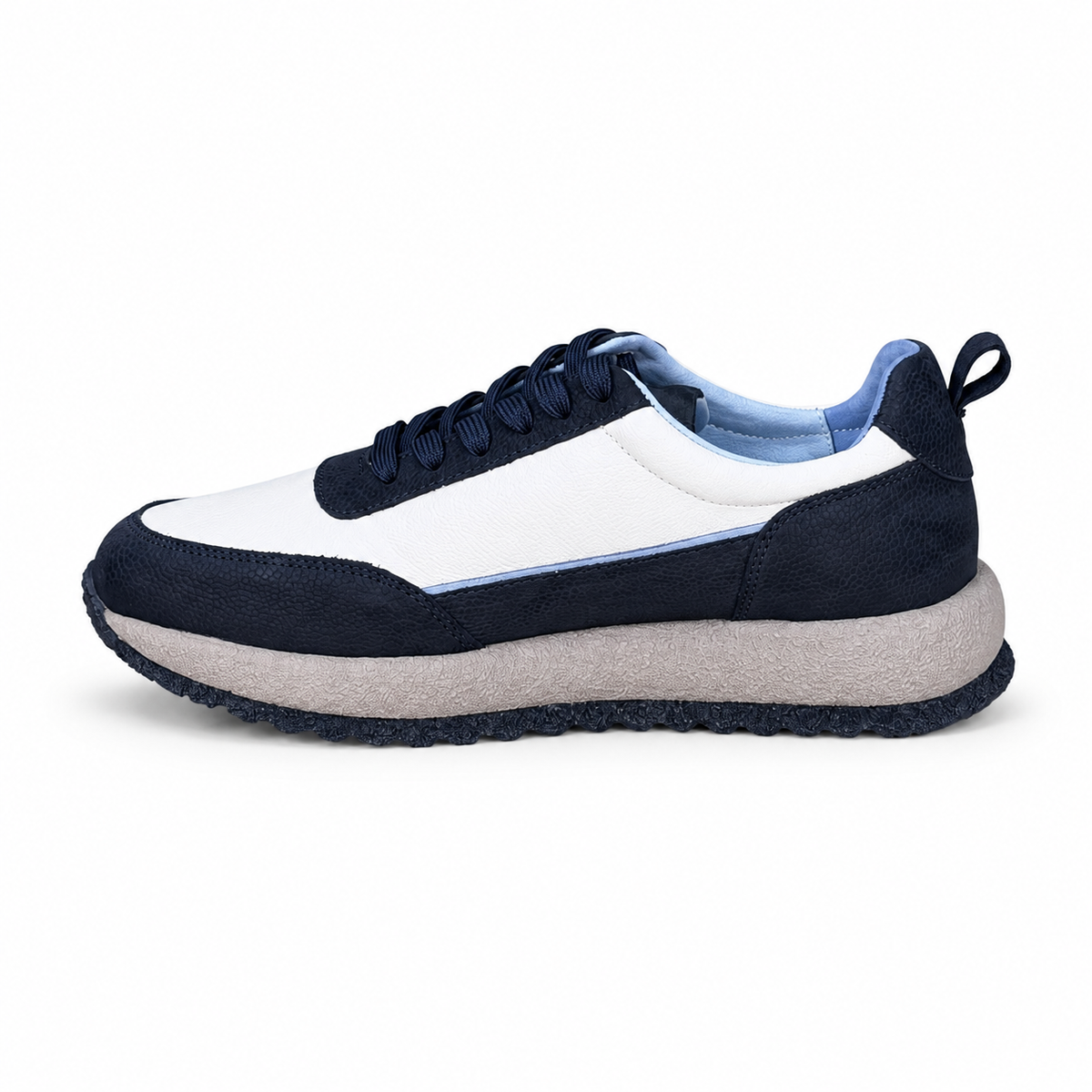 basket en cuir 0061 Bleu