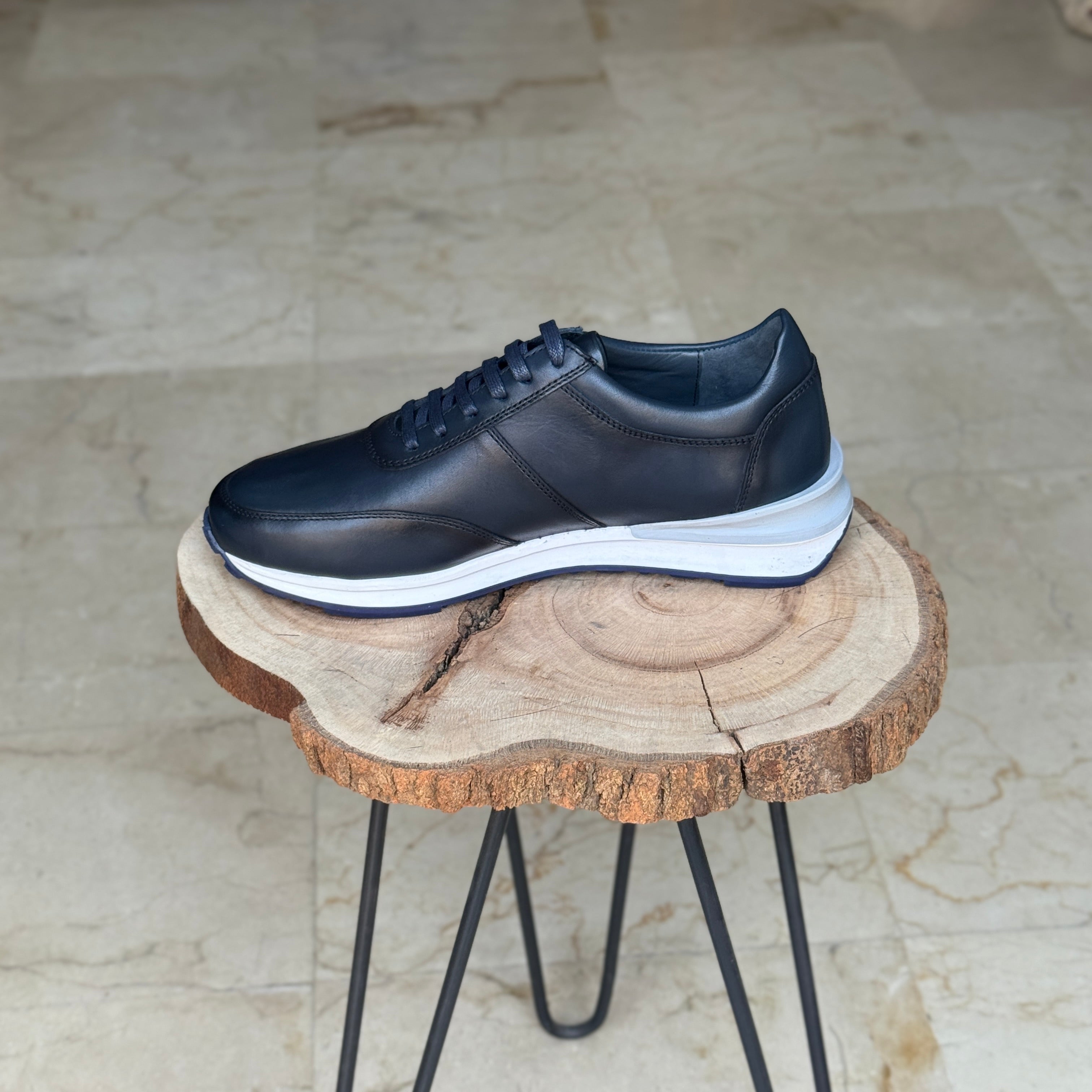 BASKET EN CUIR 838 BLEU