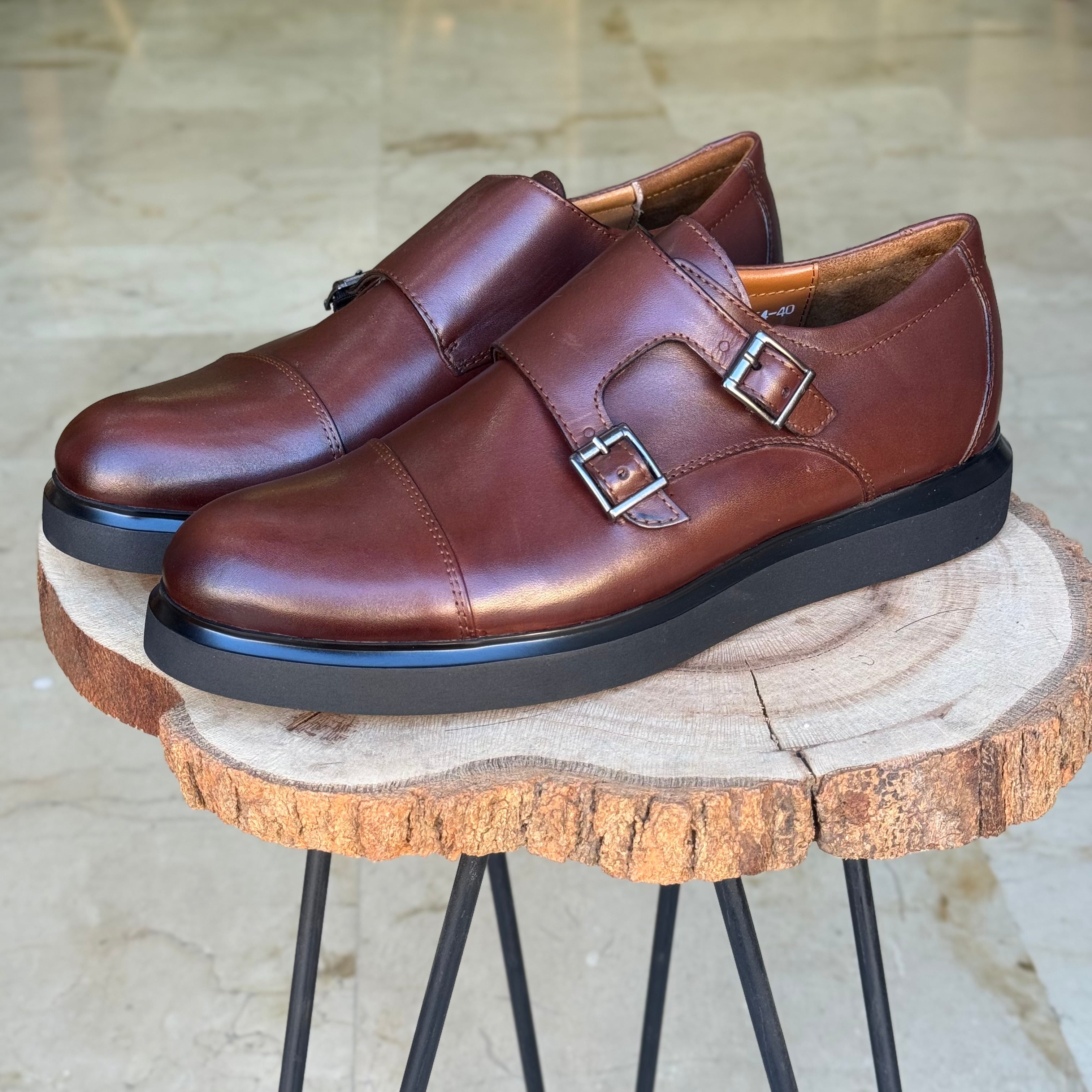 CHAUSSURES EN CUIR VÈRITABLES DouxPas 0154 MARRON