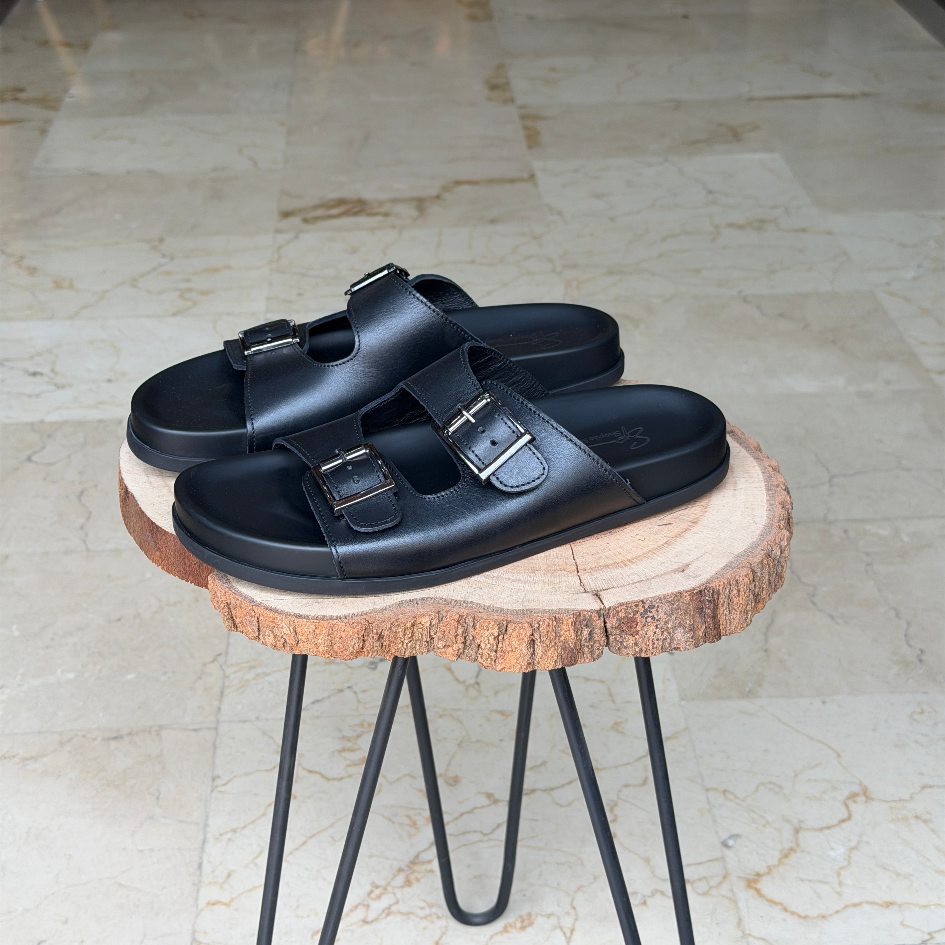 SANDALE EN CUIR Terra-Cuir 204 Noir