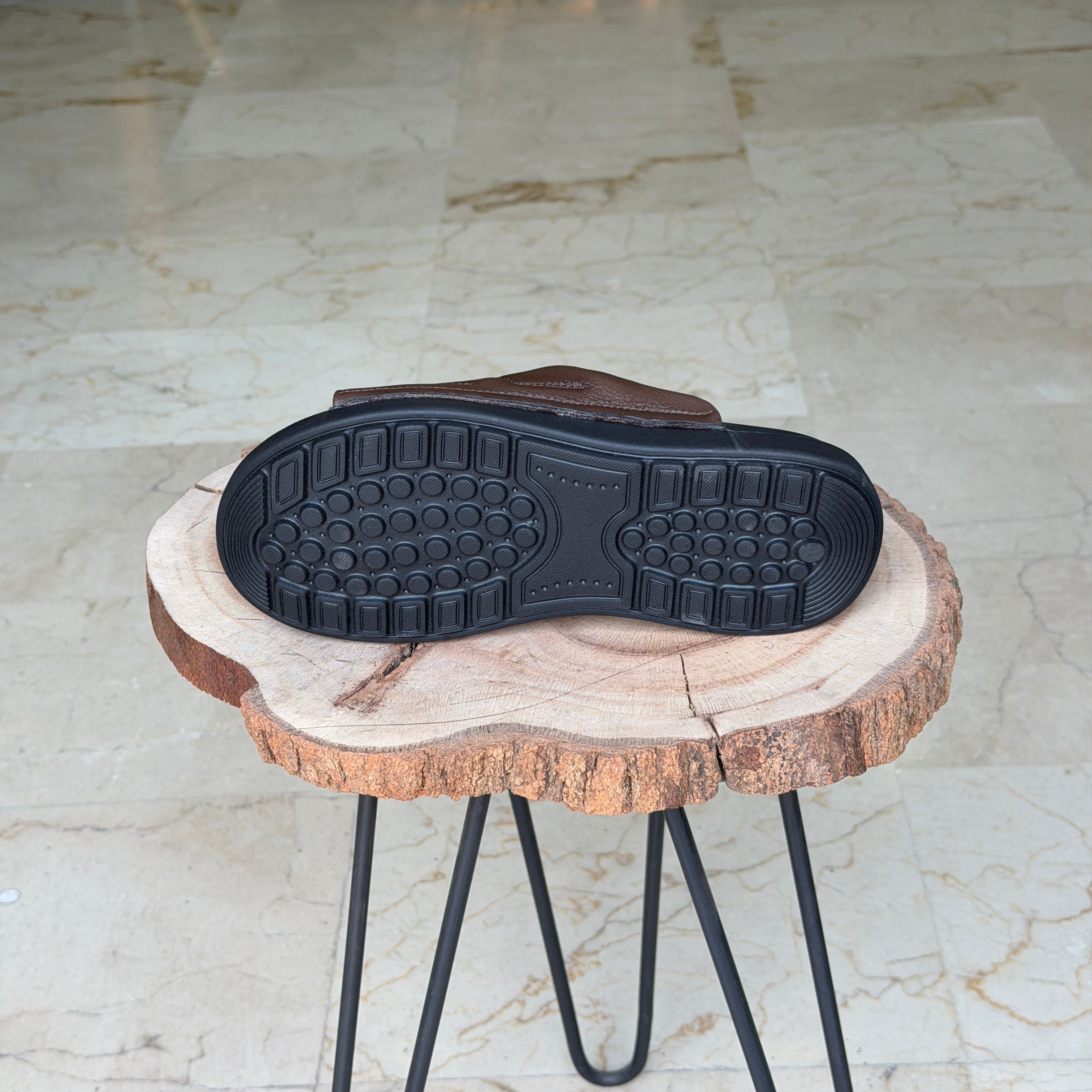 SANDALE EN CUIR Ergonomic Arch S40 MARRON - Shopilo Shoes