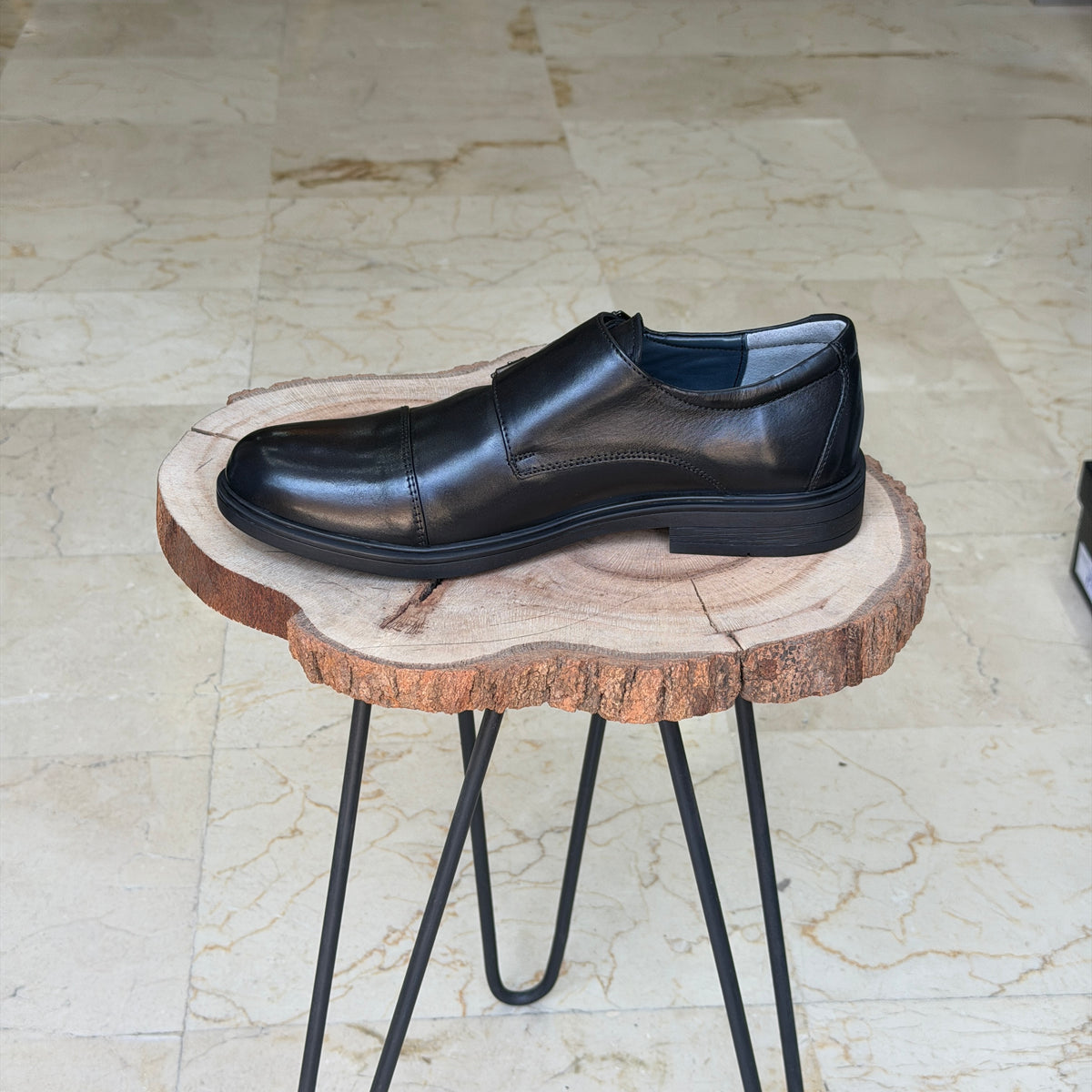 CHAUSSURES EN CUIR VÈRITABLES DouxPas 0154 NOIR