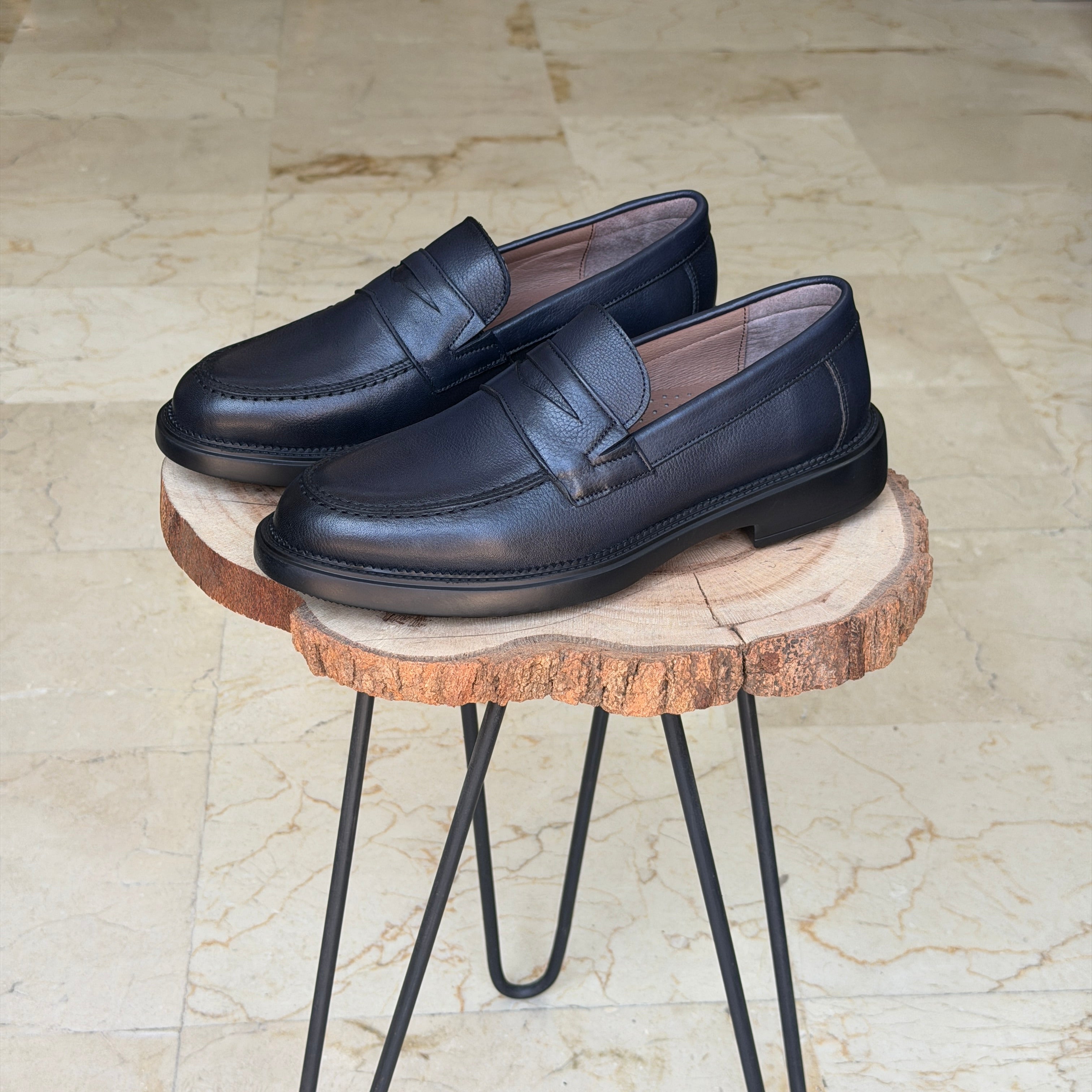 CHAUSSURES EN CUIR VÈRITABLES 017 bleu