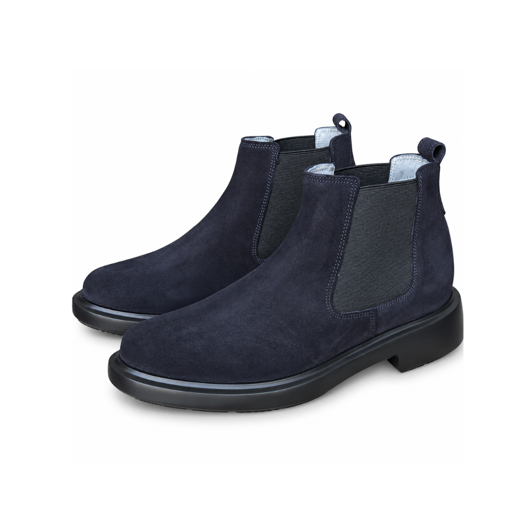 Bottine En Cuir 0400 BLEU DAIM