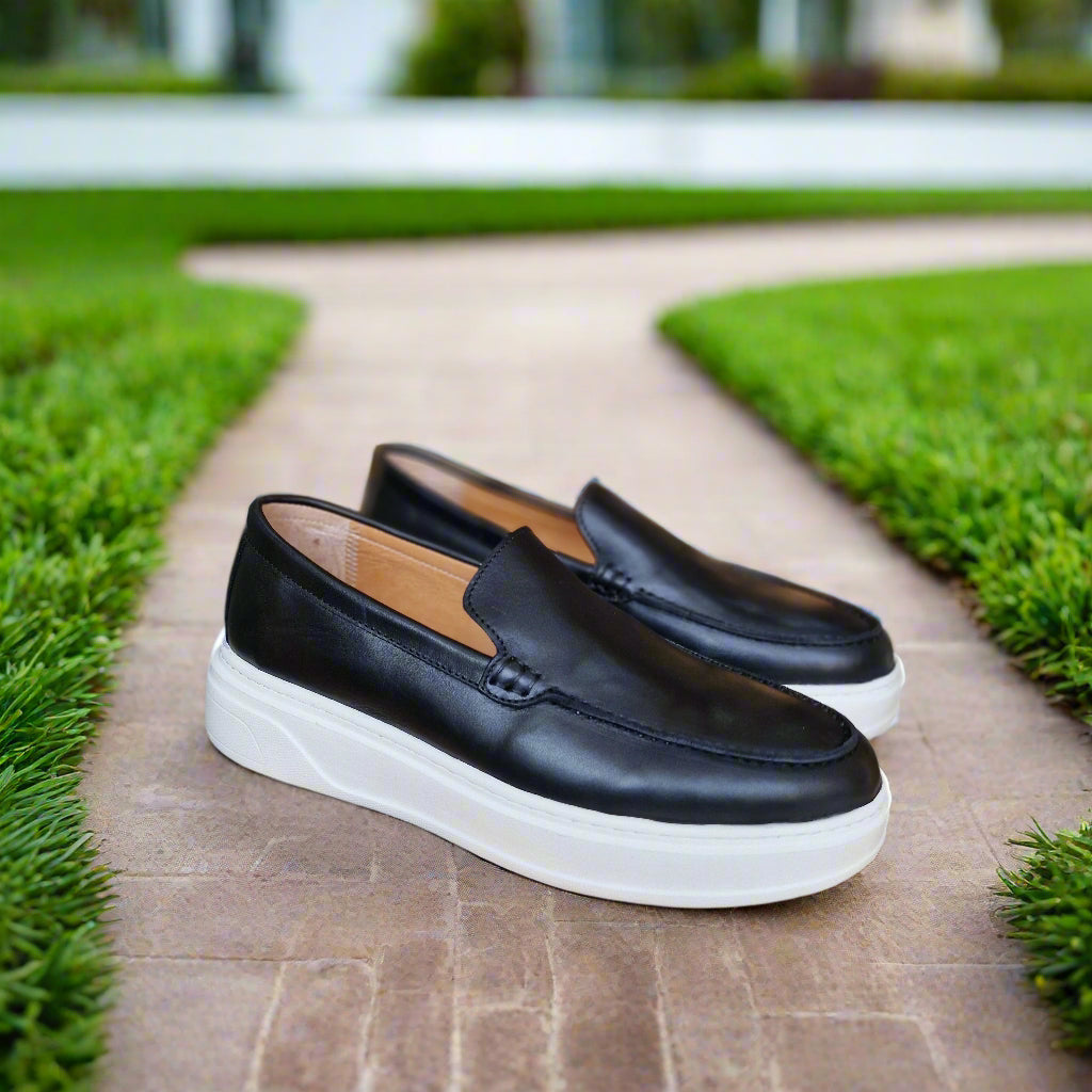 Mocassin En Cuir Adilux 1129 Noir-A