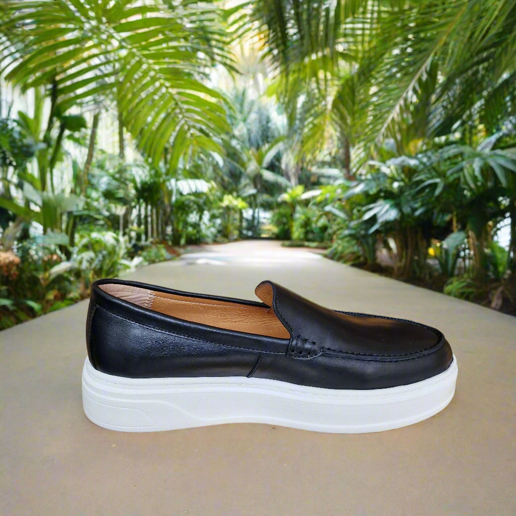 Mocassin En Cuir Adilux 1129 Noir-A
