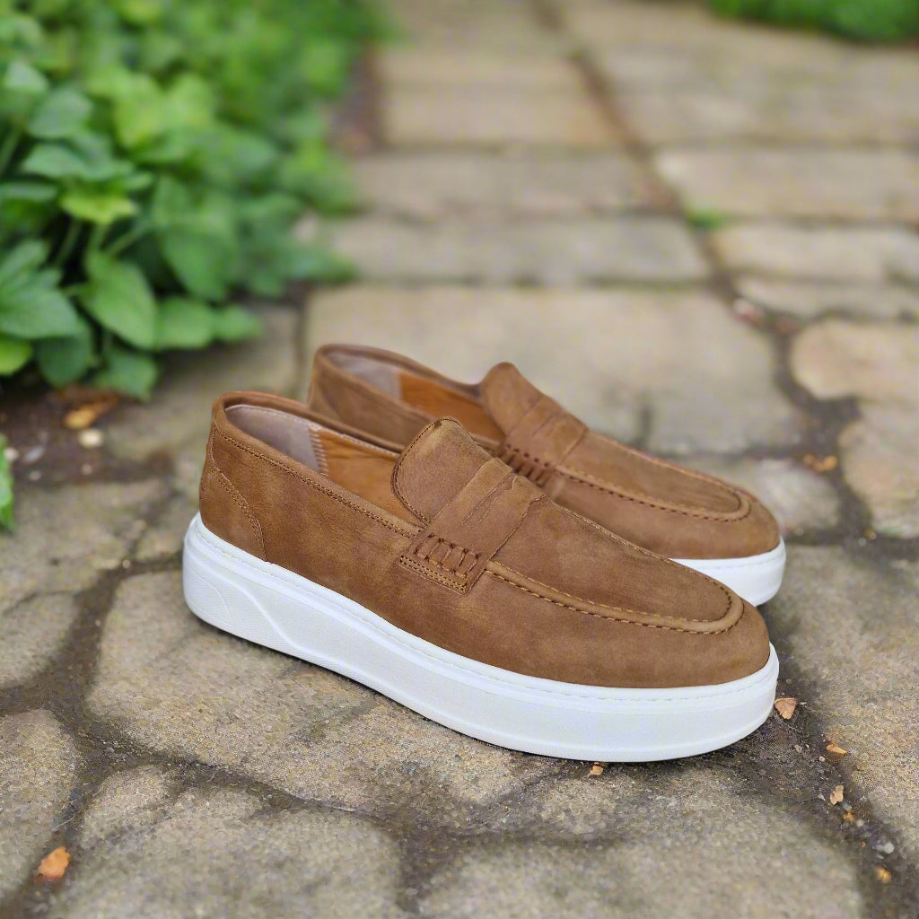 Mocassin En Cuir Adilux Taba 1140