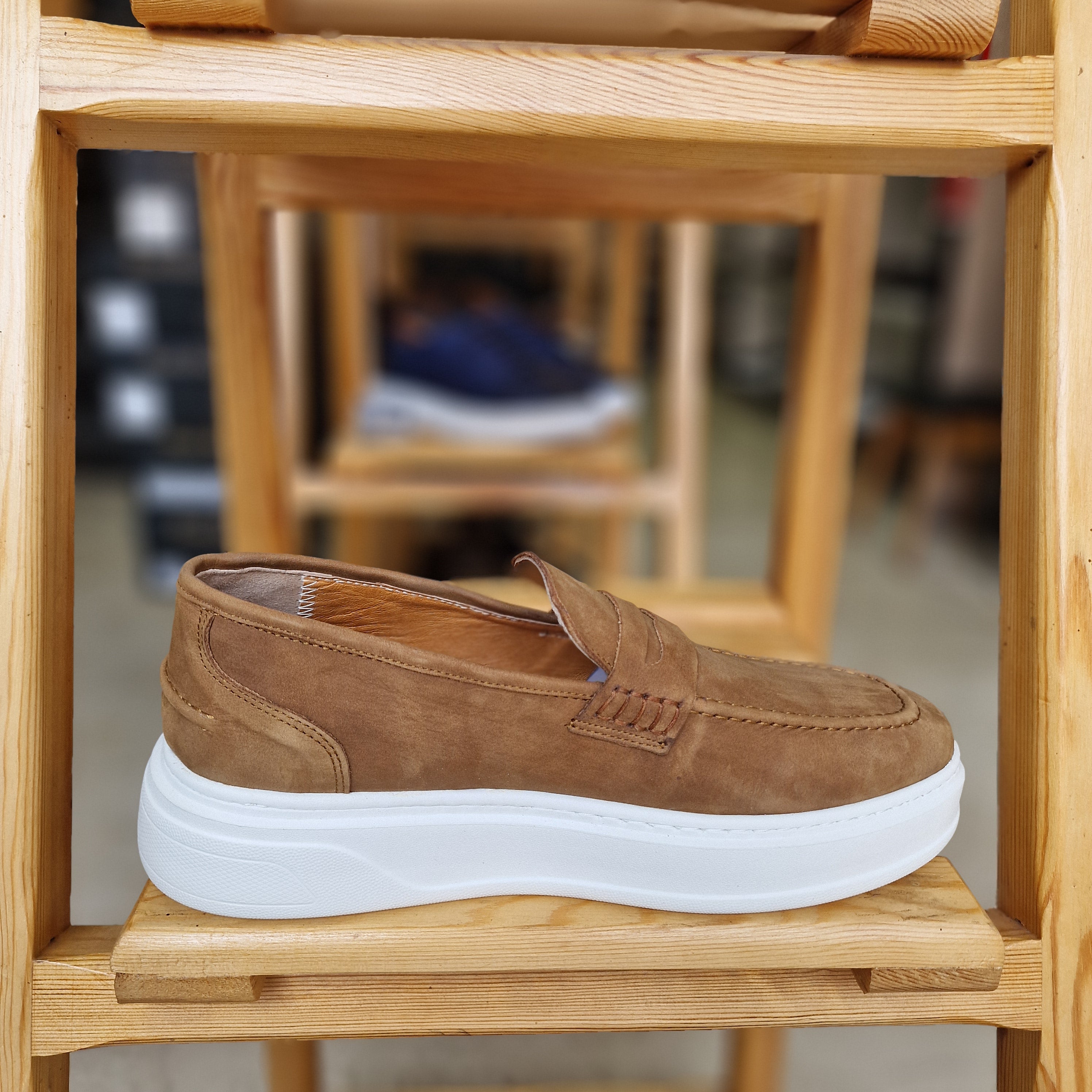 Mocassin En Cuir Adilux Taba 1140