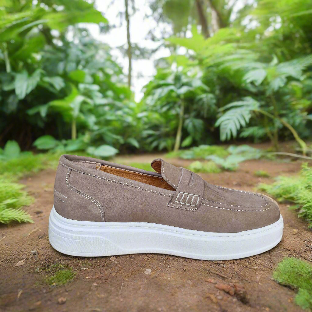 Mocassin En Cuir Adilux 1140 Beige