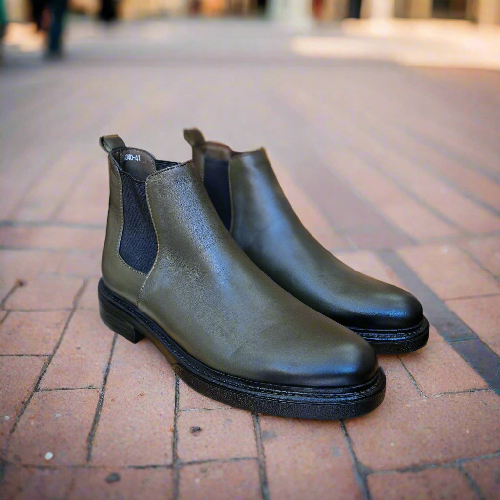 Bottine En Cuir Chelsea 6040 Vert