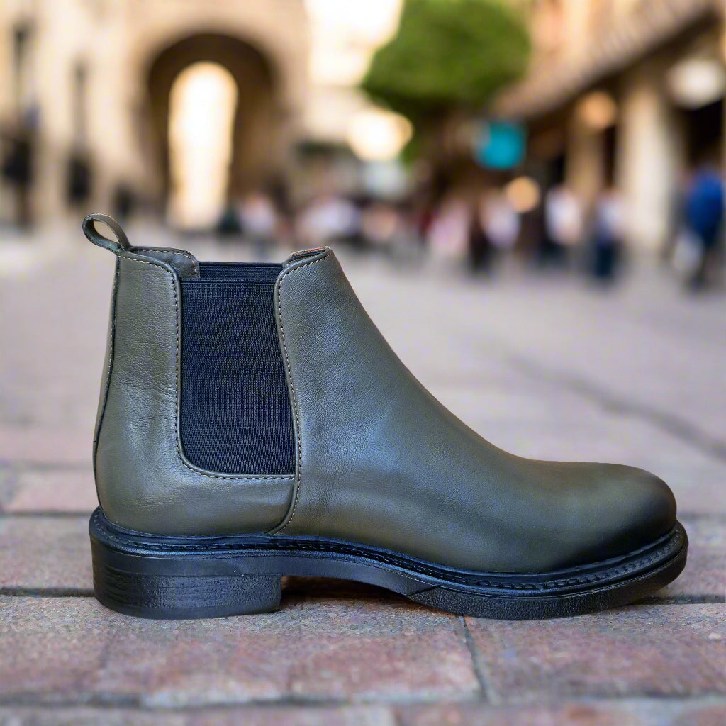 Bottine En Cuir Chelsea 6040 Vert