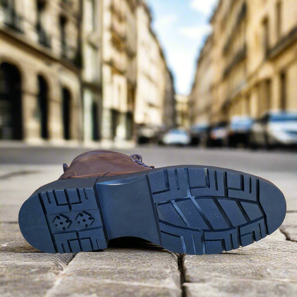 Bottine En Cuir Gustavo 409 Marron Foncé