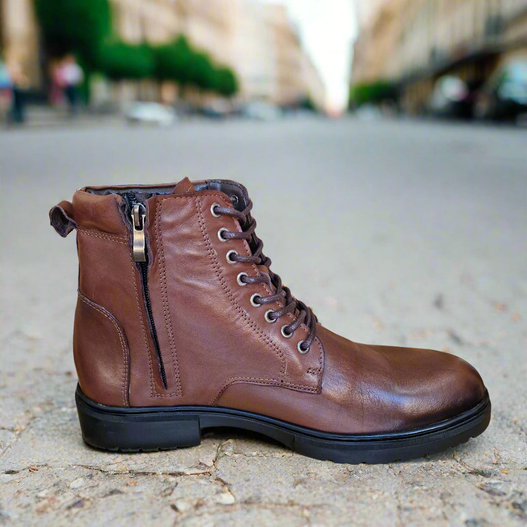 Bottine En Cuir Gustavo 409 Marron Clair