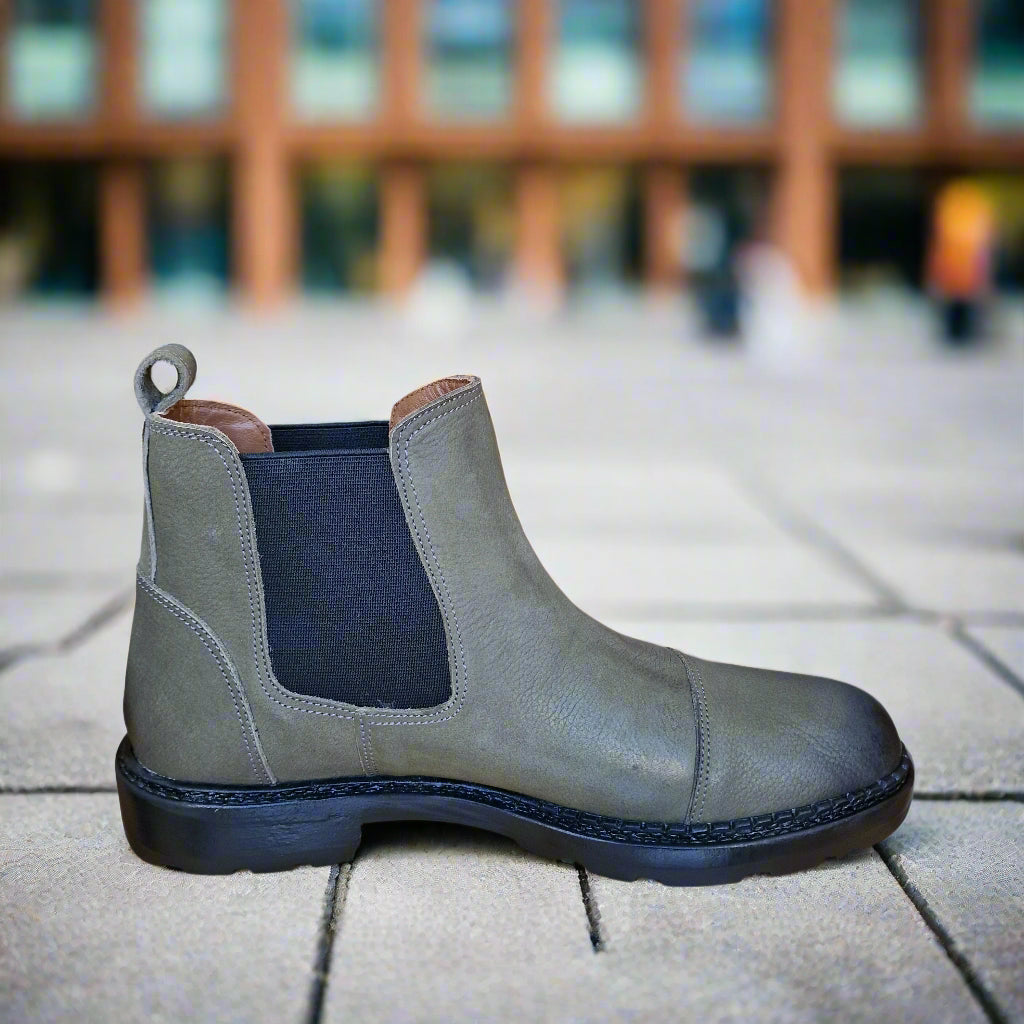 Bottine En Cuir Grinie 205 Vert Nubuck