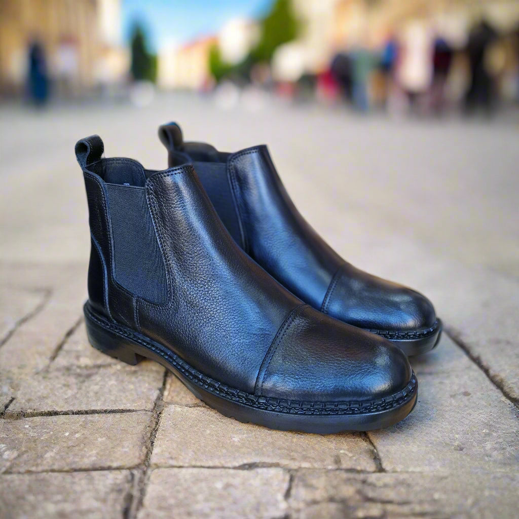 Bottine En Cuir Grinie 205 Noir