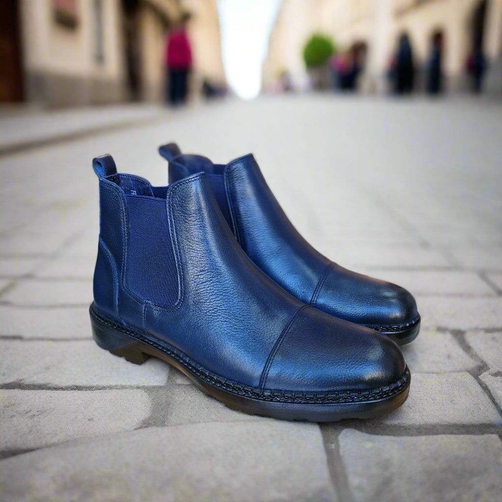 Bottine En Cuir Grinie 205 Bleu