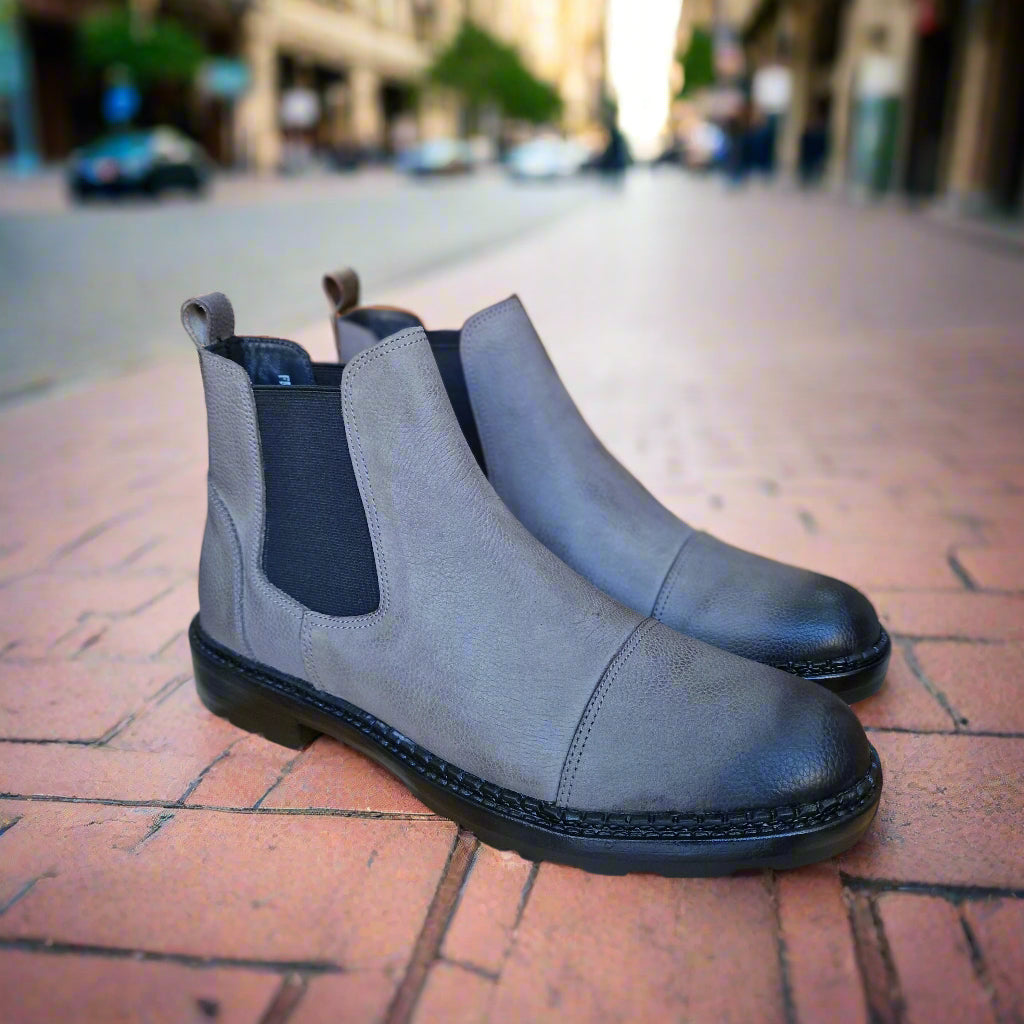 Bottine En Cuir Grinie 205 Gris Nubuck