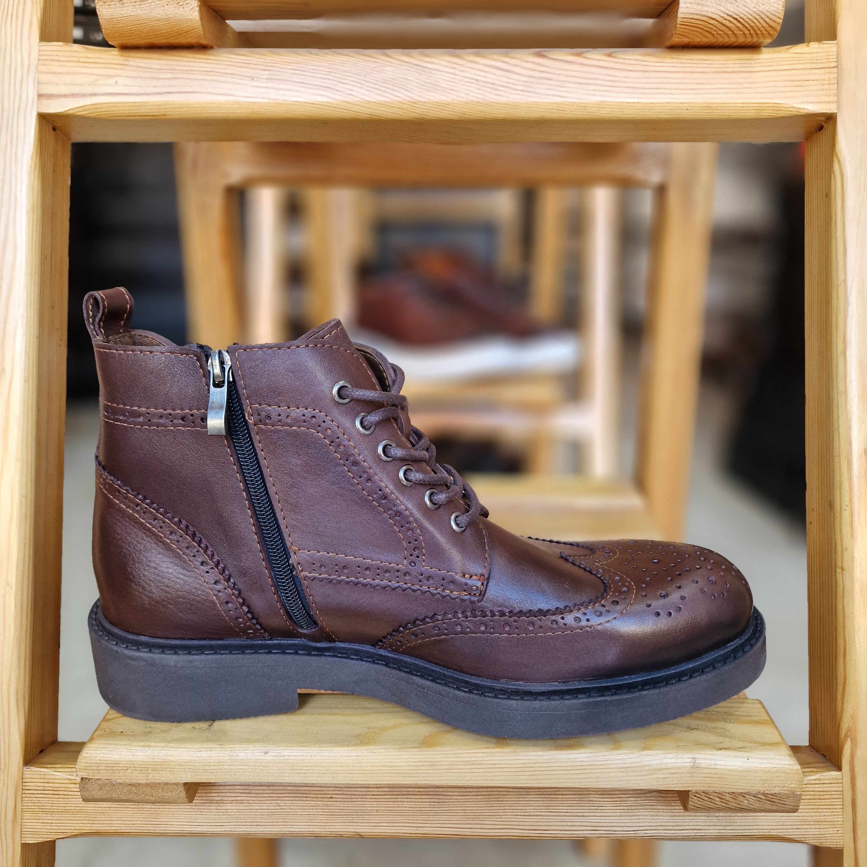 Bottine En Cuir 2023 Richilio Marron