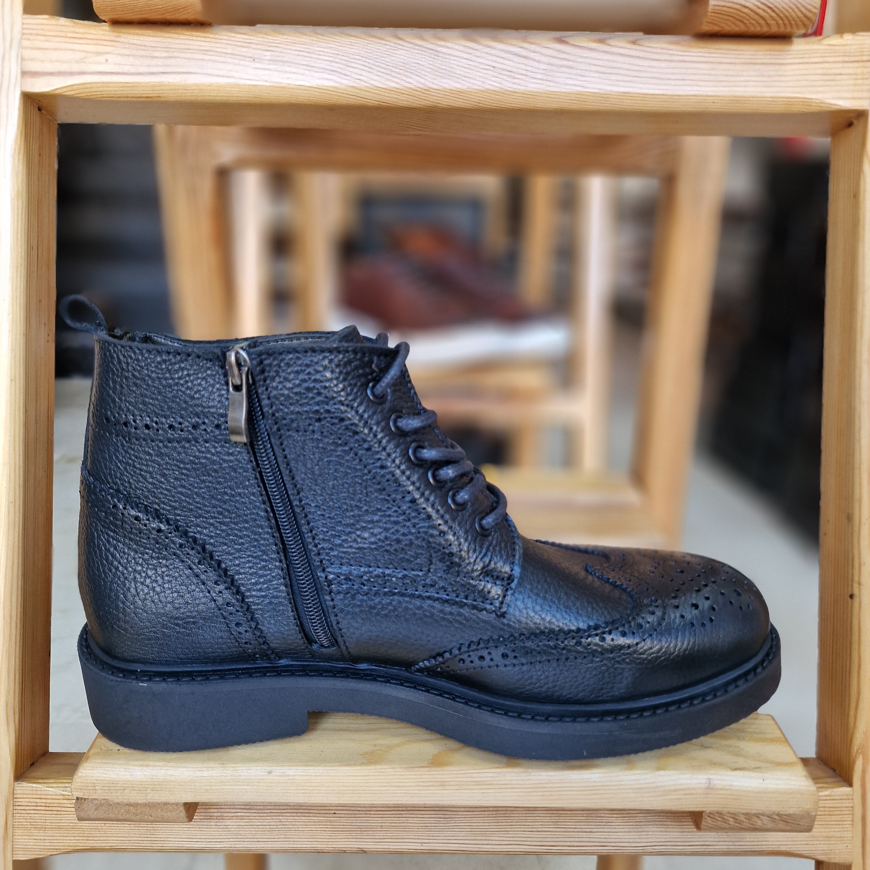 Bottine En Cuir 2023 Richilio Noir