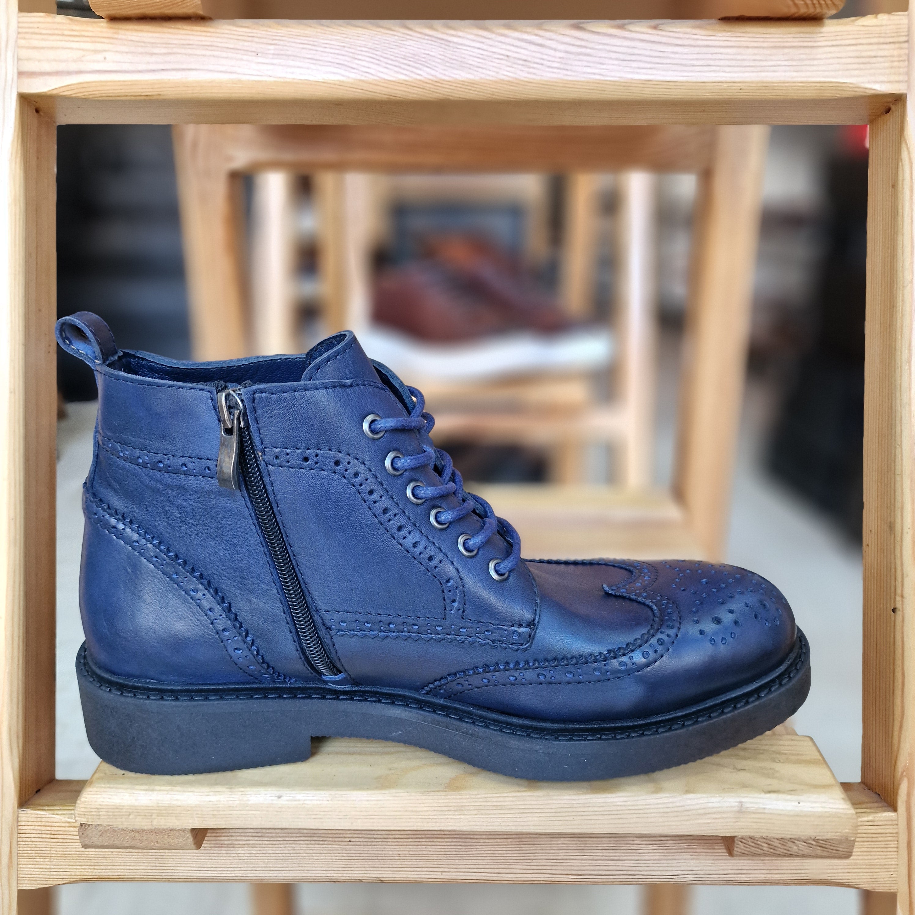 Bottine En Cuir 2023 Richilio Bleu