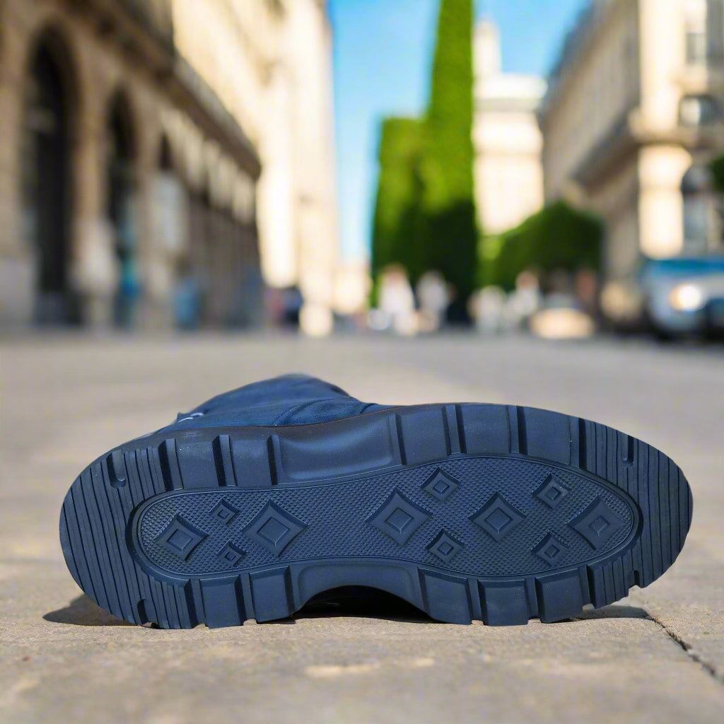 Bottine En Cuir 788 Bleu Nubuck