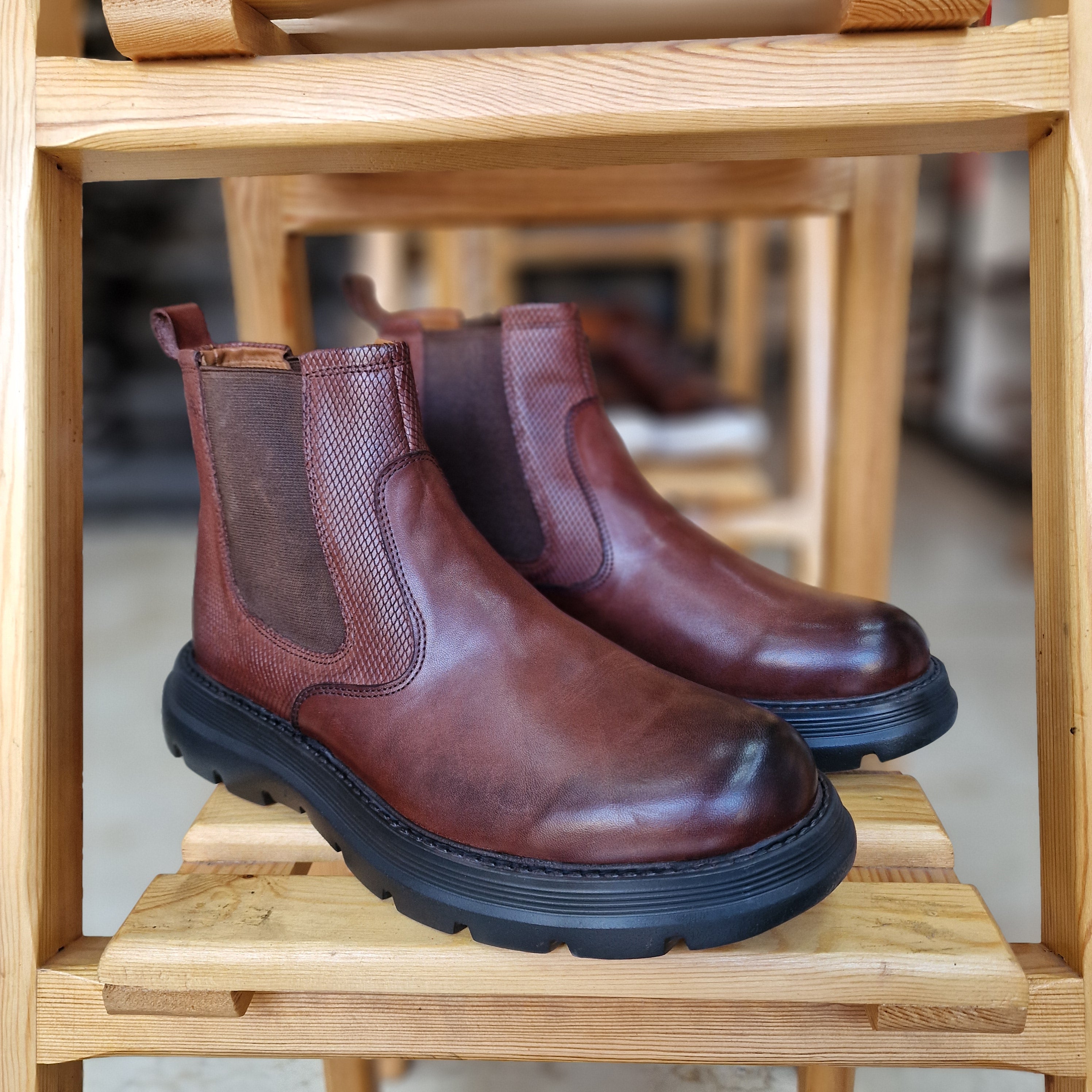 Bottine En Cuir 1978 Marron cfc