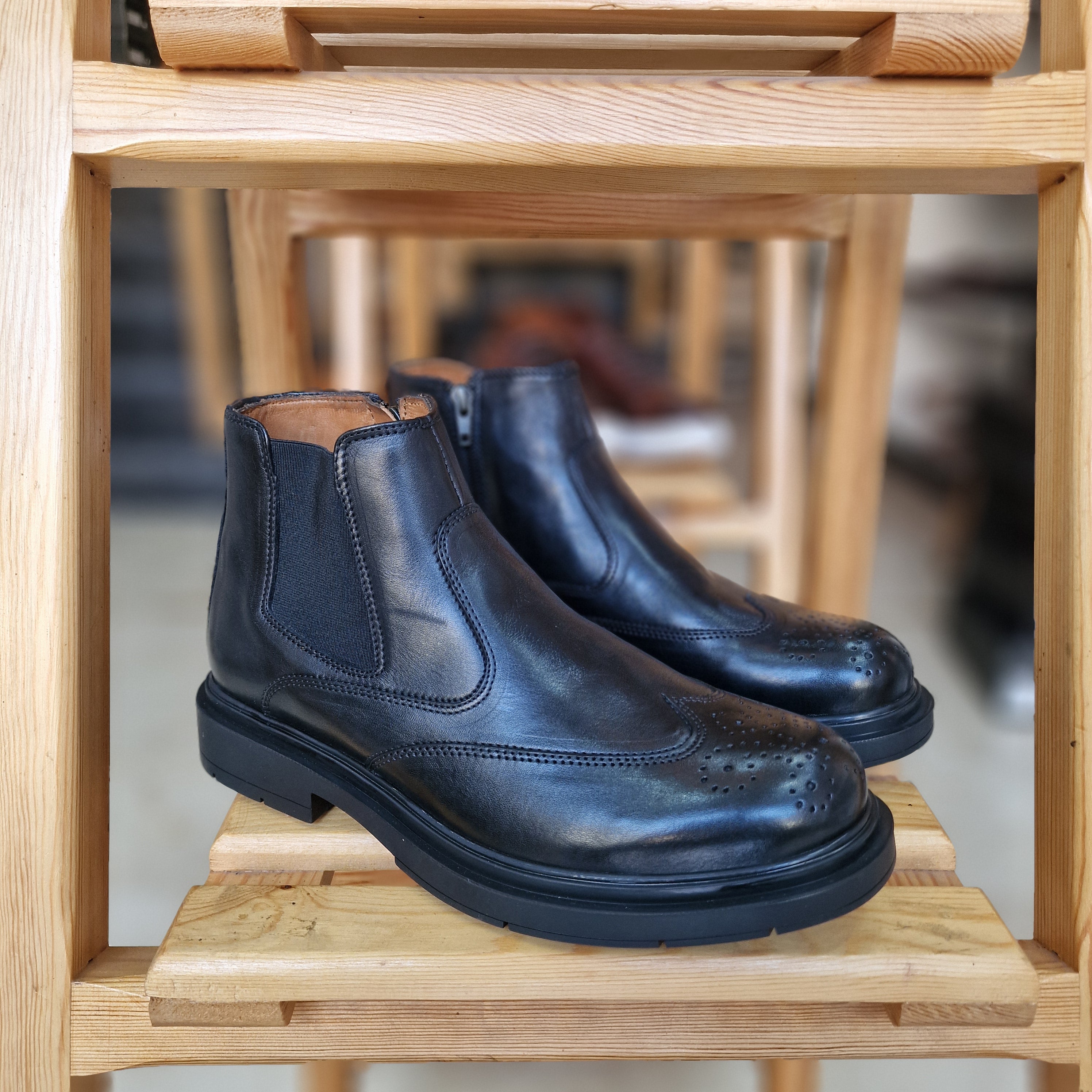 Bottine En Cuir 1704 Noir cfc