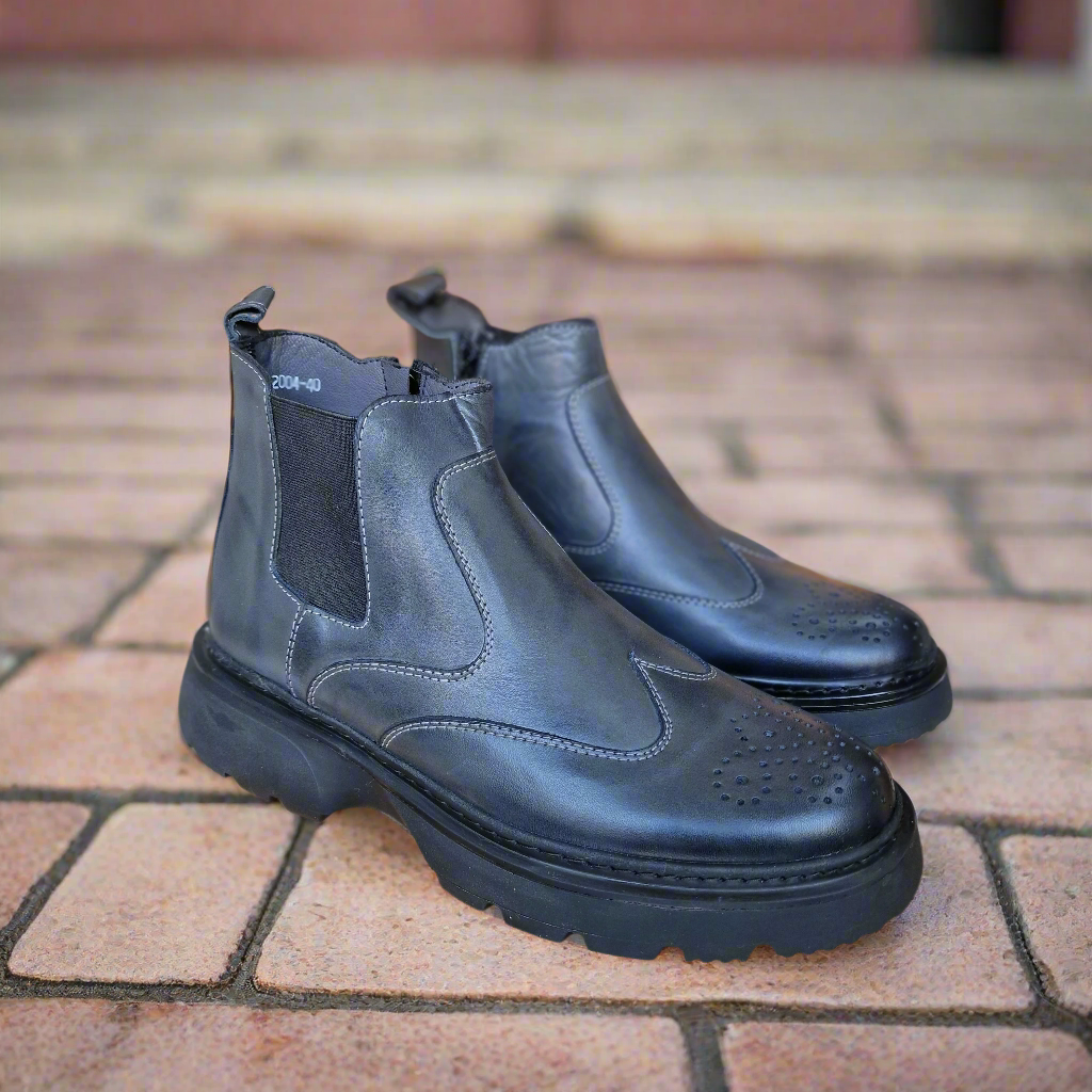 Bottine En Cuir 2004 Gris GP