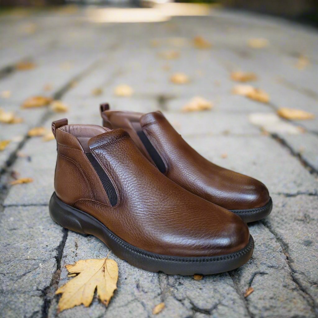 Bottine En Cuir 430 Marron Foncé as - Shopilo Shoes