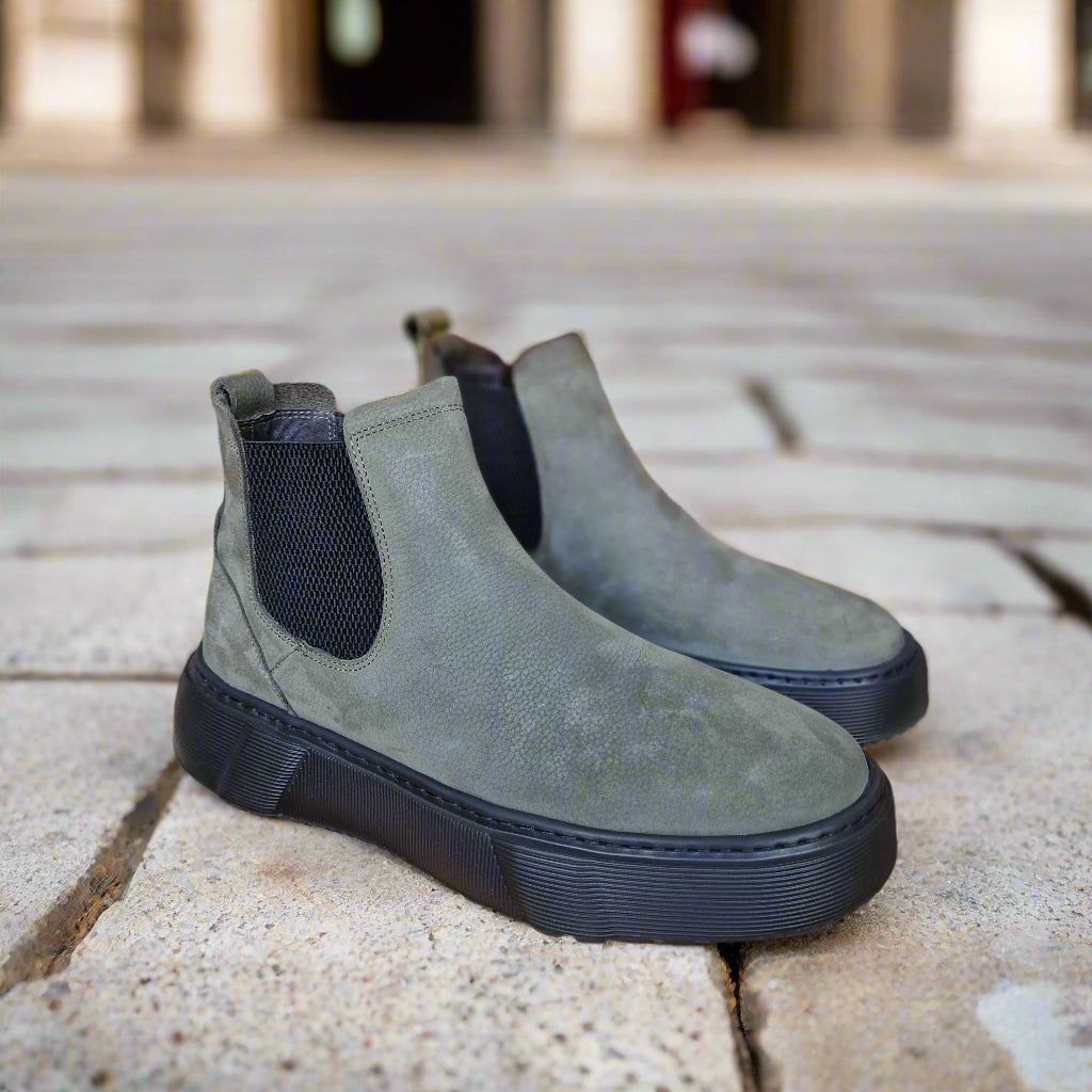 Bottine En Cuir Maestro 1000 Vert Nubuck - Shopilo Shoes