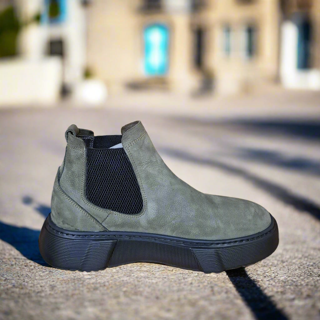 Bottine En Cuir Maestro 1000 Vert Nubuck - Shopilo Shoes