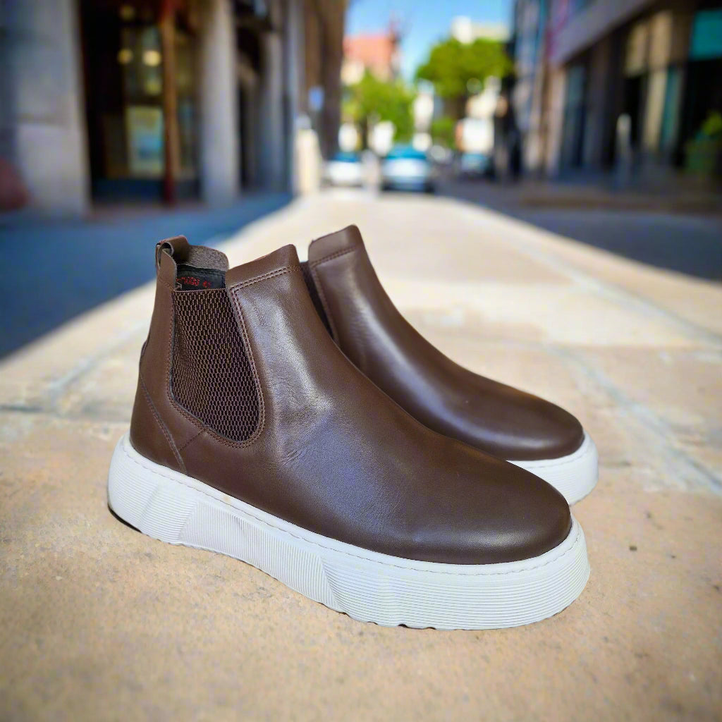 Bottine En Cuir Maestro 1000 Marron Foncé - Shopilo Shoes