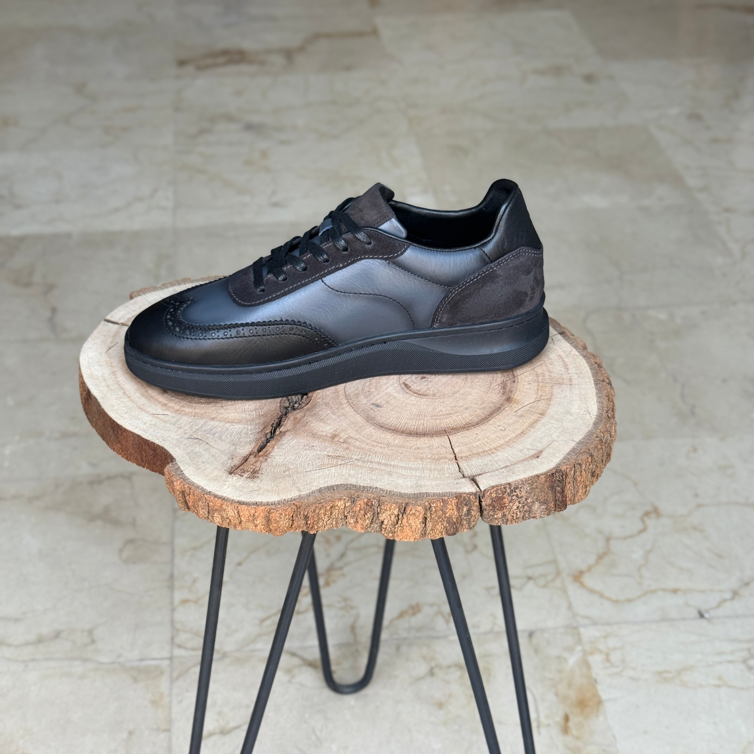 BASKET EN CUIR 884 GRIS