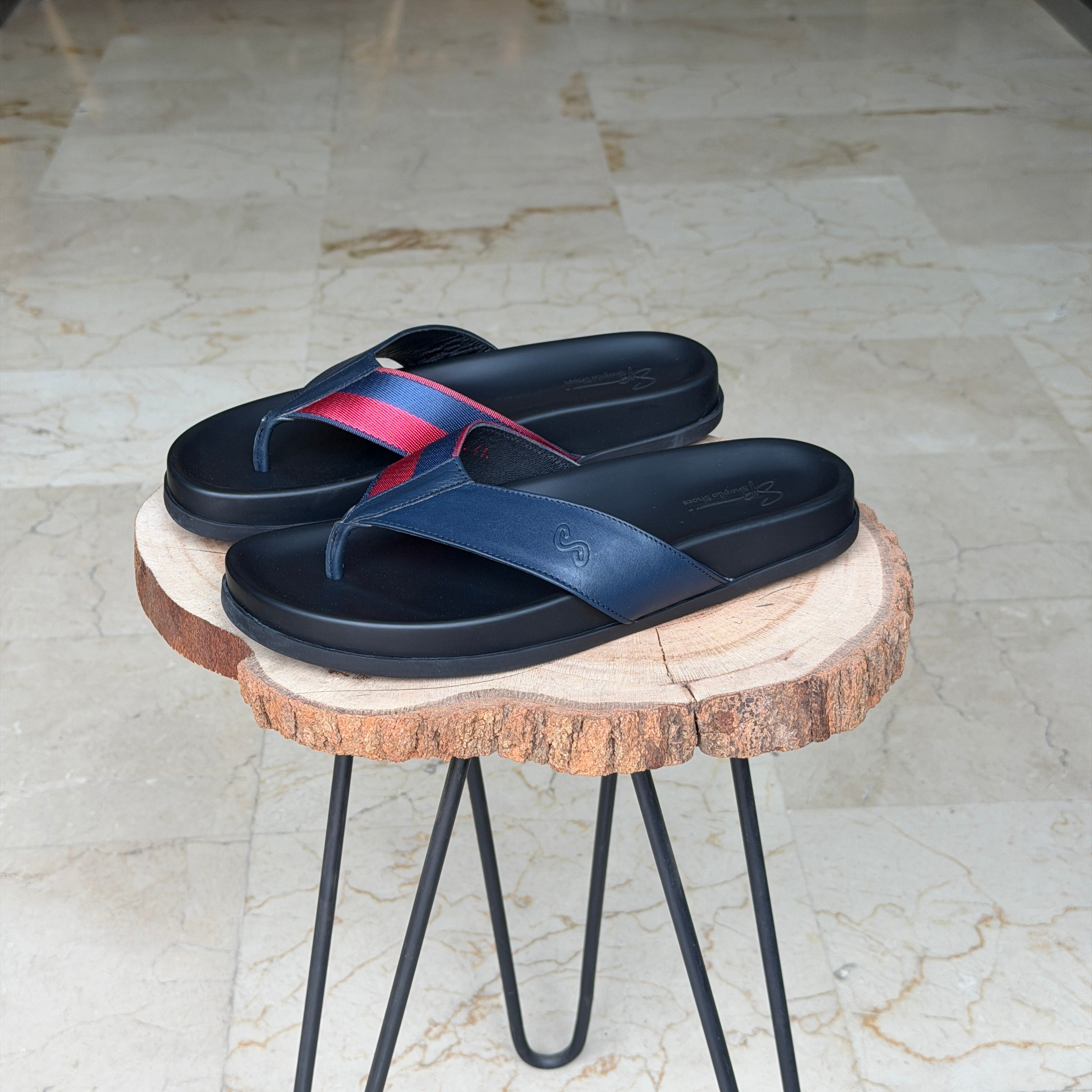 SANDALE EN CUIR Terra-Cuir 212 Bleu