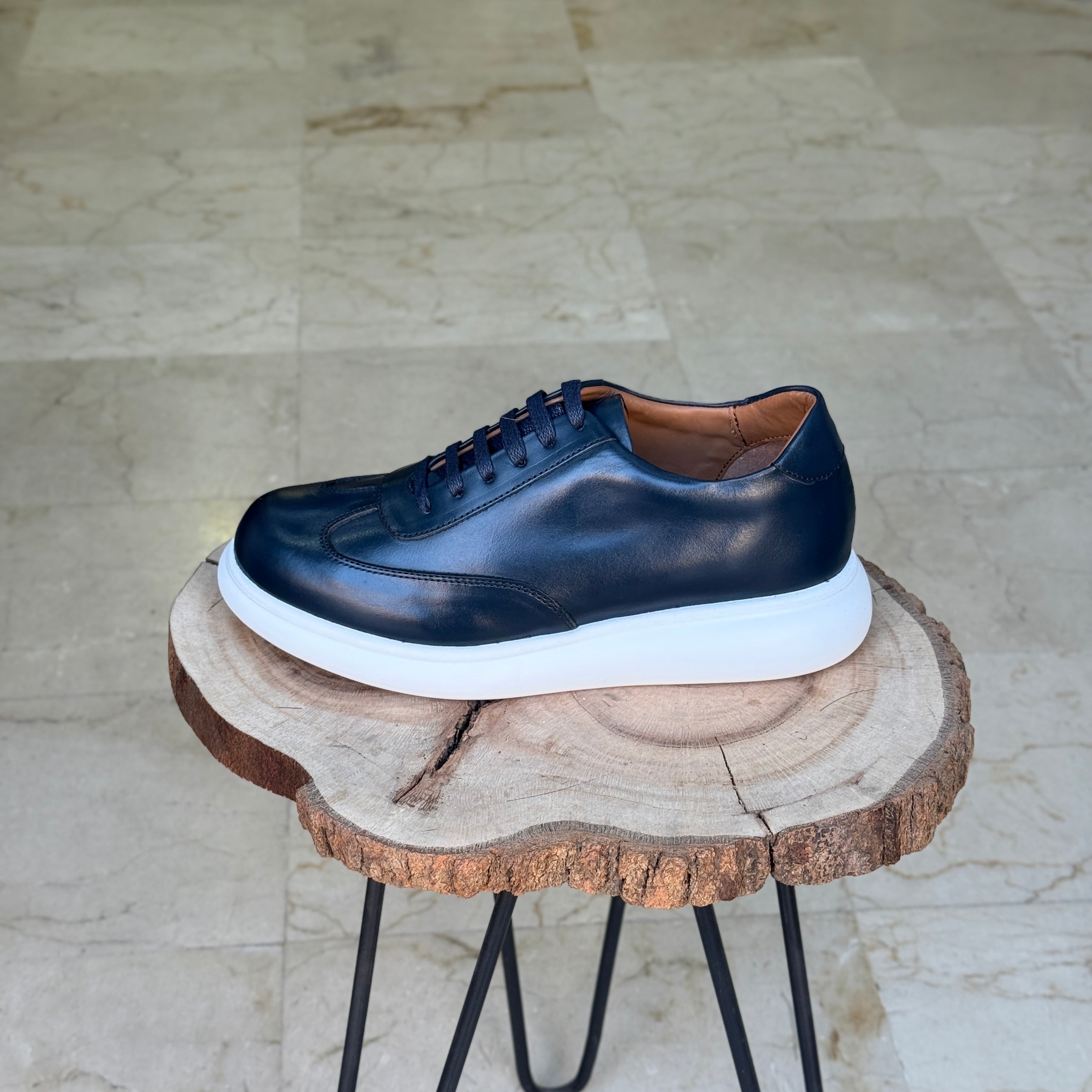 BASKET EN CUIR 726 BLEU
