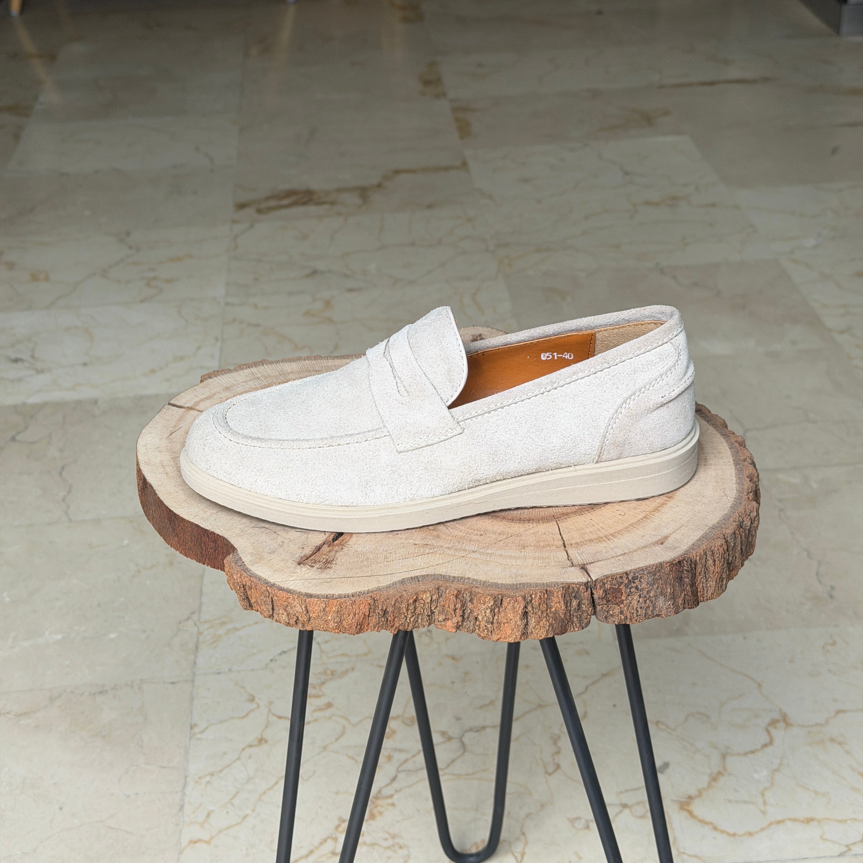 MOCASSIN EN DAIM BERLIN 051 BEIG - Shopilo Shoes