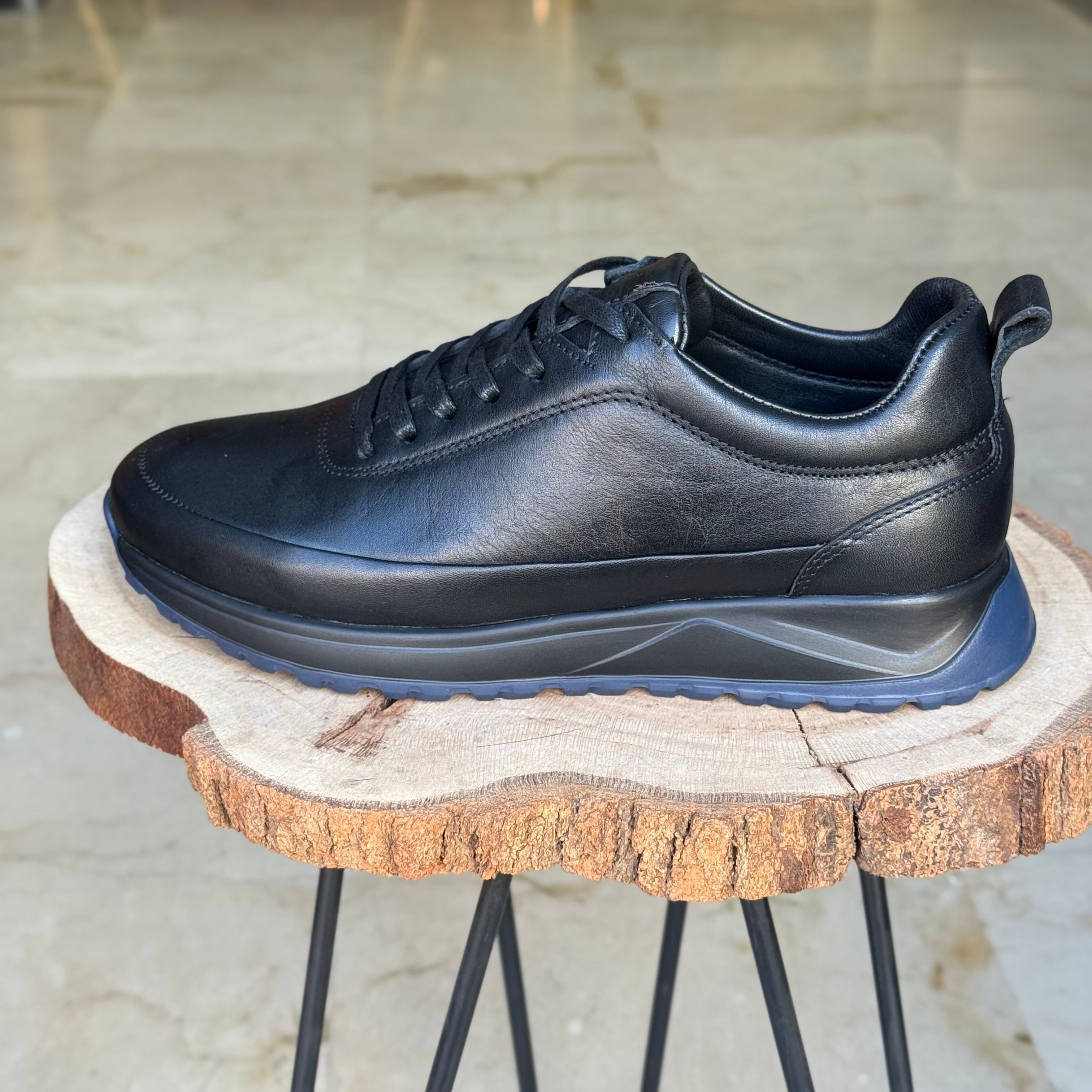 Basket en cuir - 934 NOIR - Shopilo Shoes