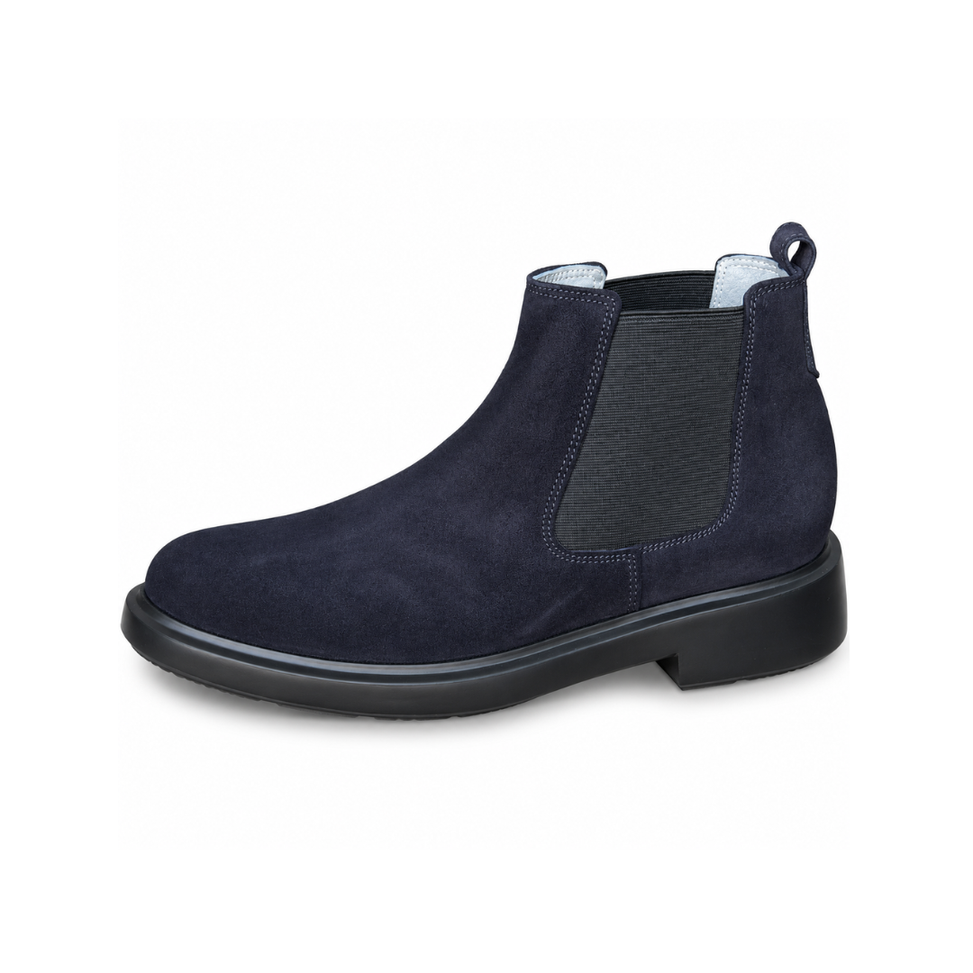 Bottine En Cuir 0400 BLEU DAIM