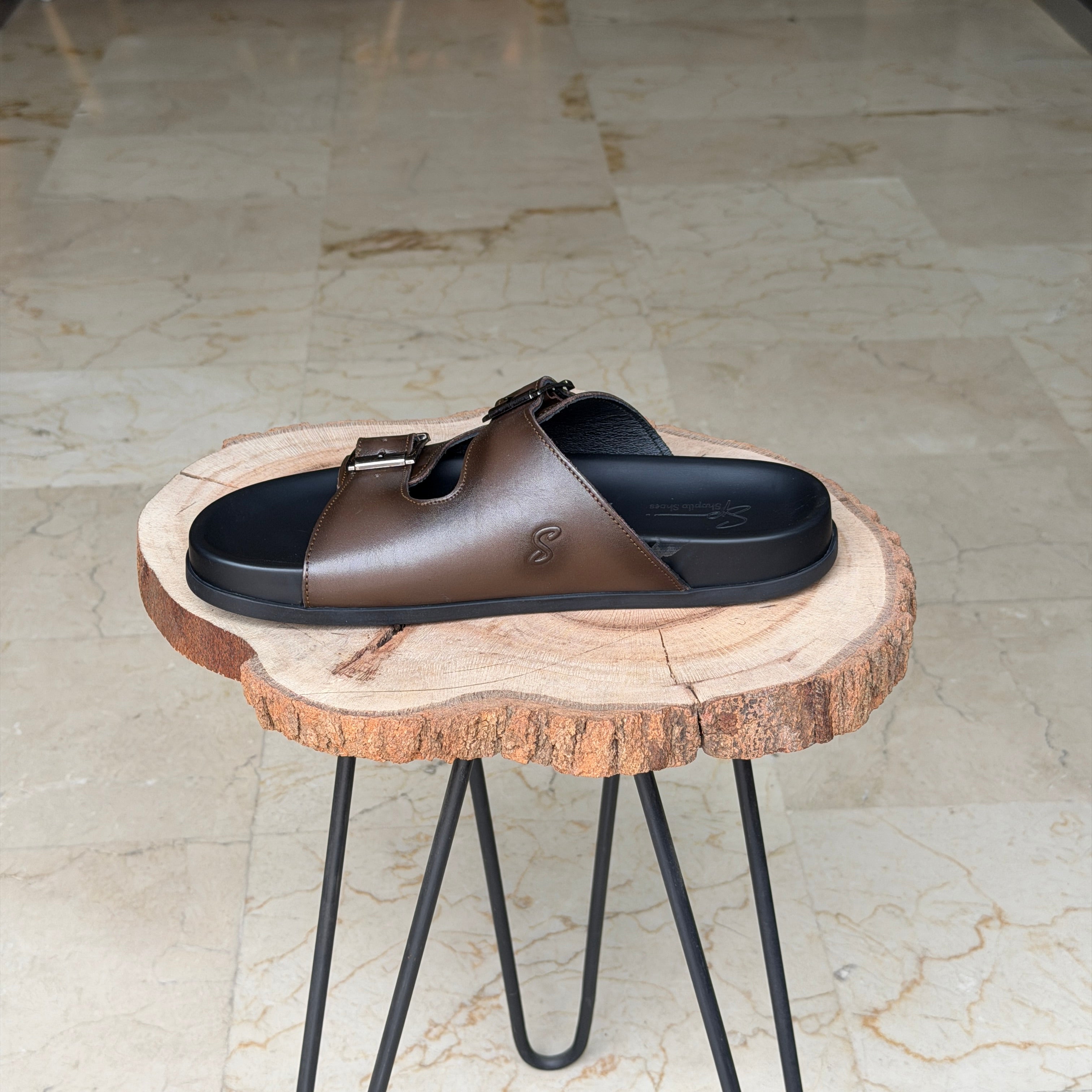 SANDALE EN CUIR Terra-Cuir 204 Cuir Marron Taba
