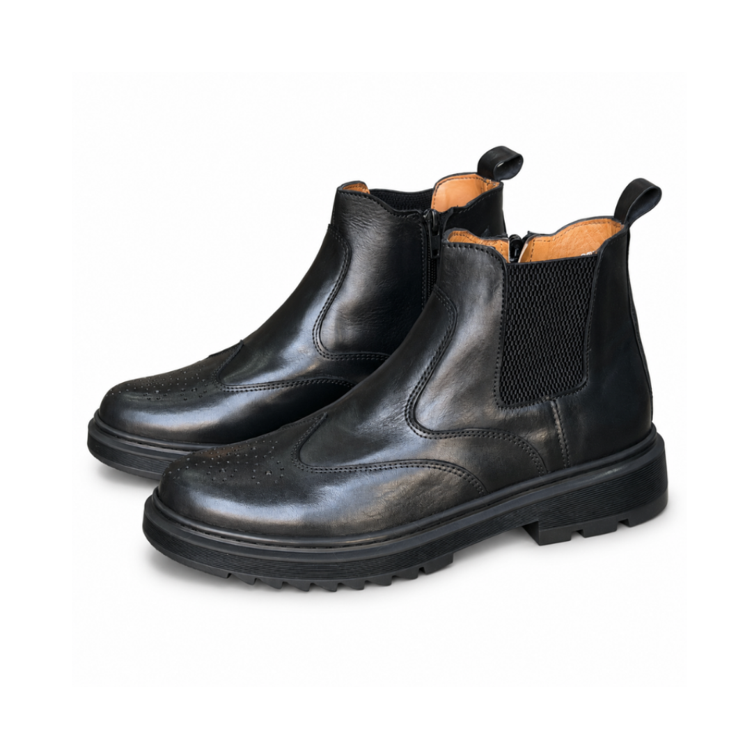 Bottine En Cuir N2004 NOIR