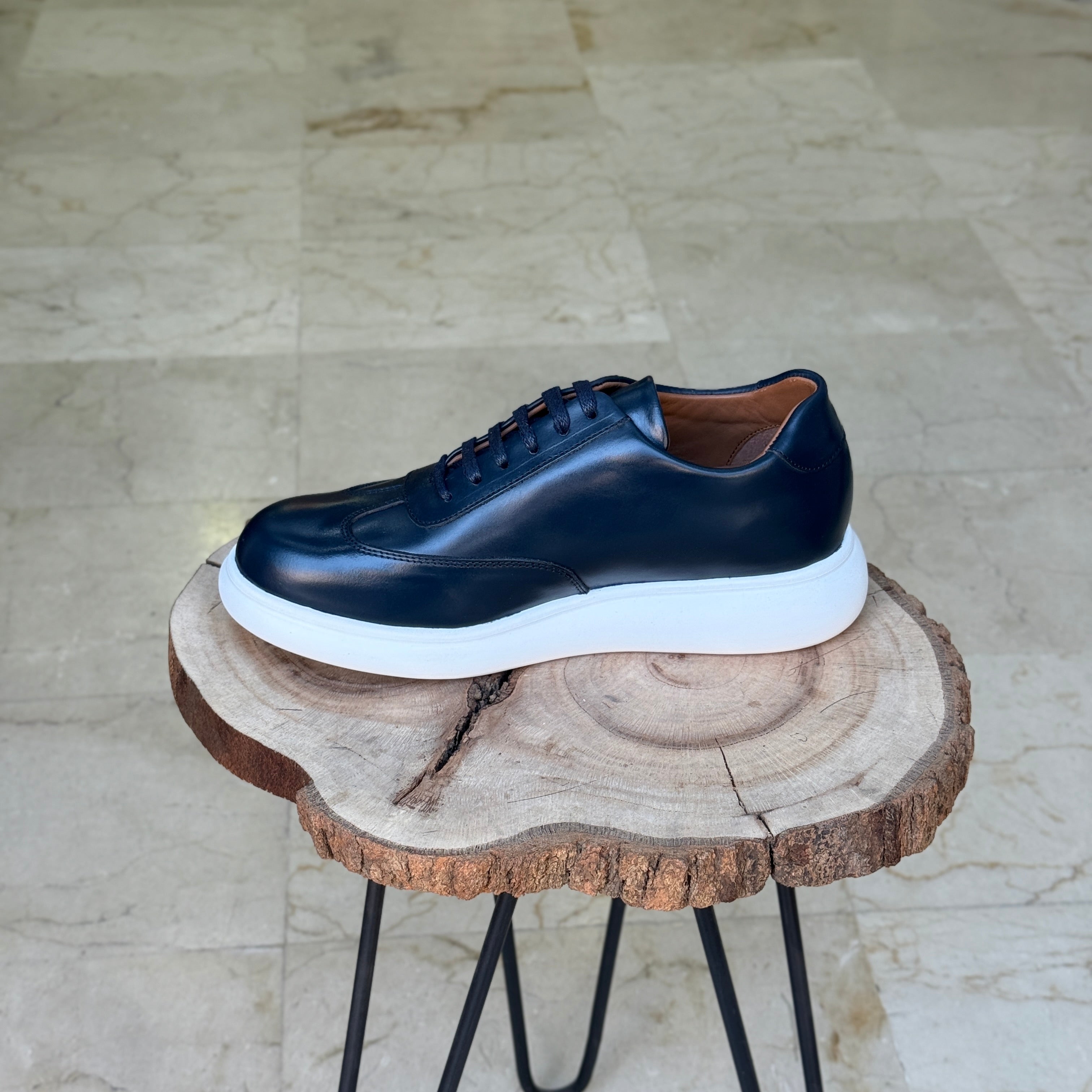 BASKET EN CUIR 726 BLEU