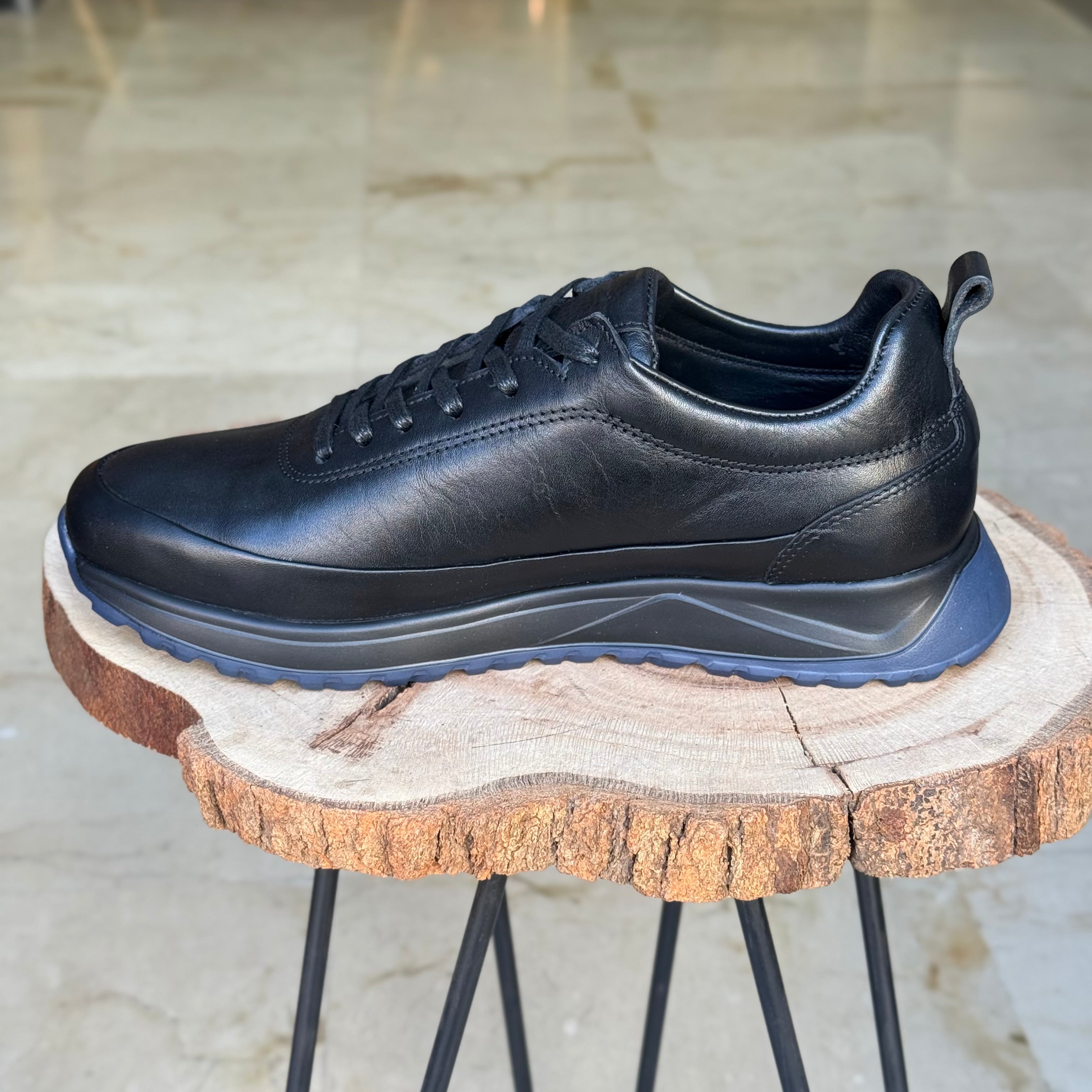 Basket en cuir - 934 NOIR - Shopilo Shoes