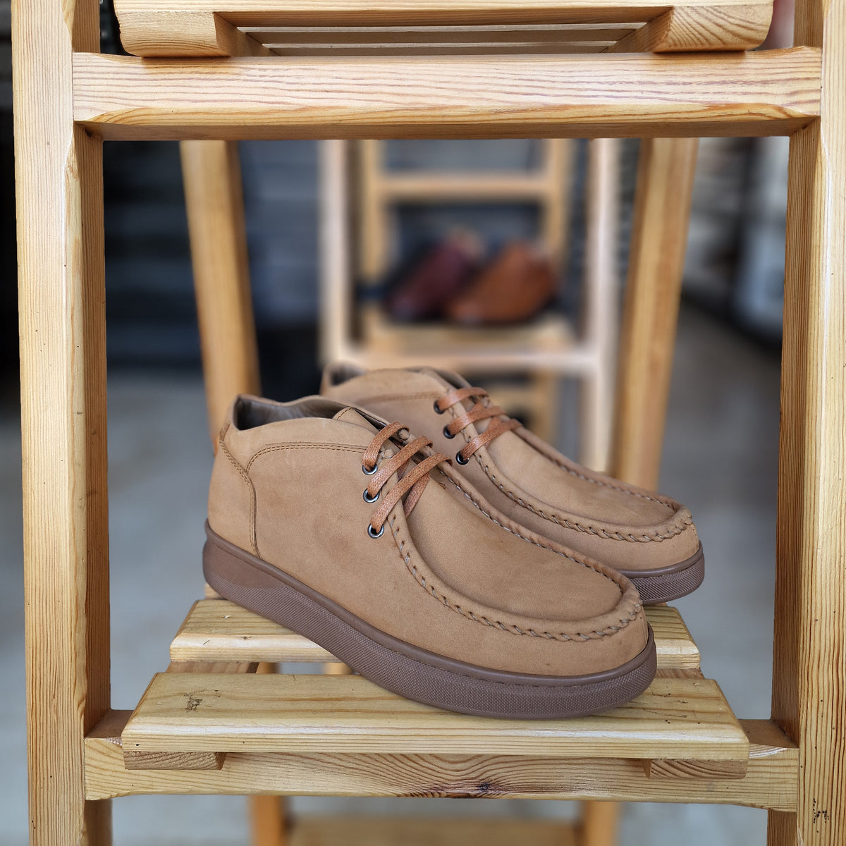 REF: 4001 BOTTINE EN CUIR NUBUCK TABA - Shopilo Shoes