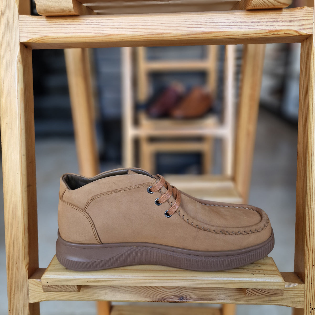 REF: 4001 BOTTINE EN CUIR NUBUCK TABA - Shopilo Shoes