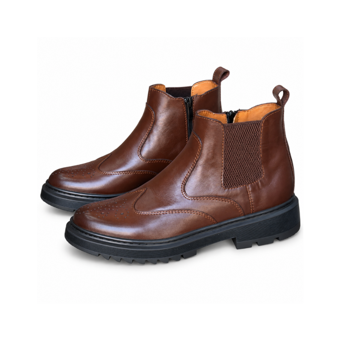 Bottine En Cuir N2004 MARRON