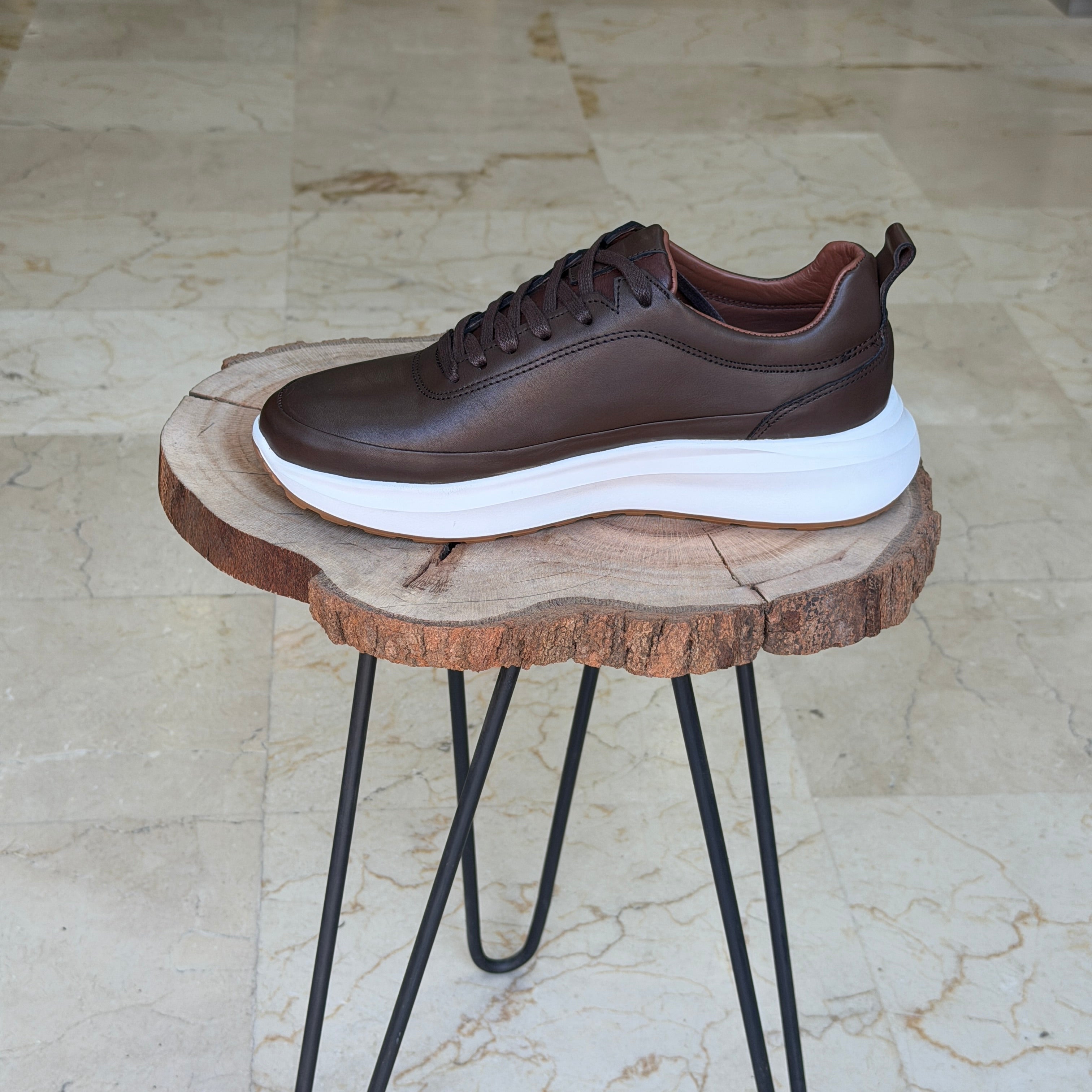 Basket en cuir - 934 MARRON