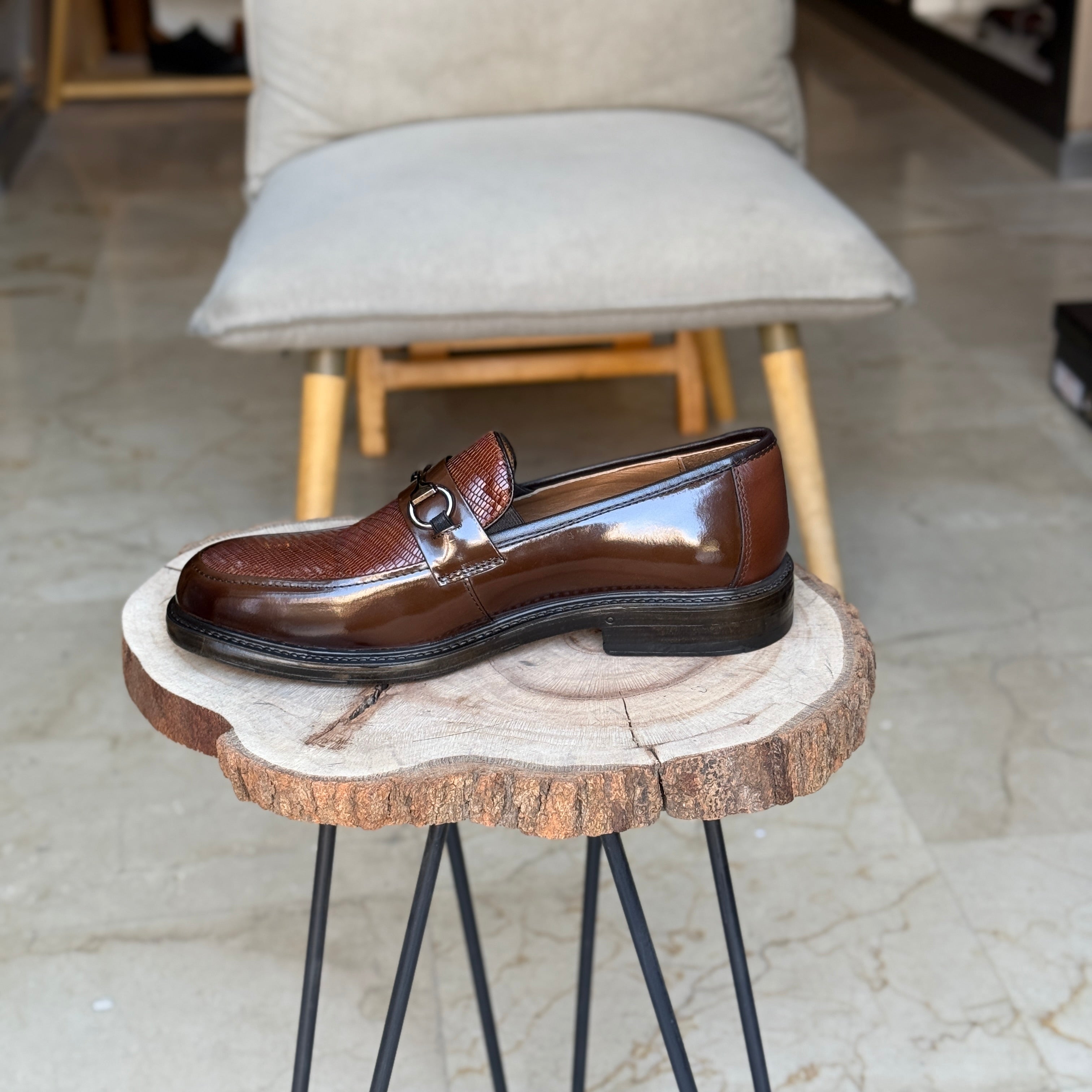 CHAUSSURES EN CUIR VÈRITABLES REF:800 MARRON