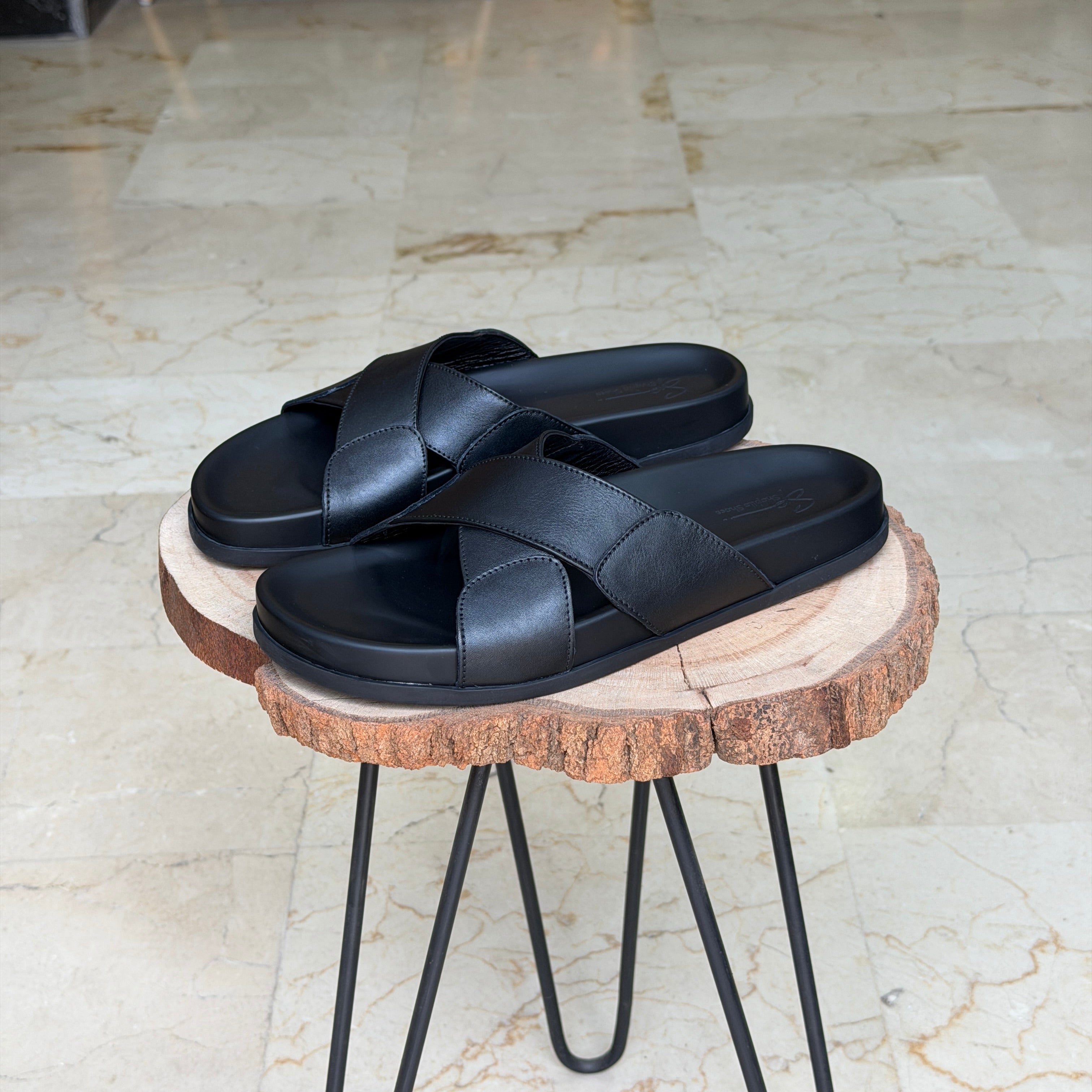 SANDALE EN CUIR Terra-Cuir 040 Noir