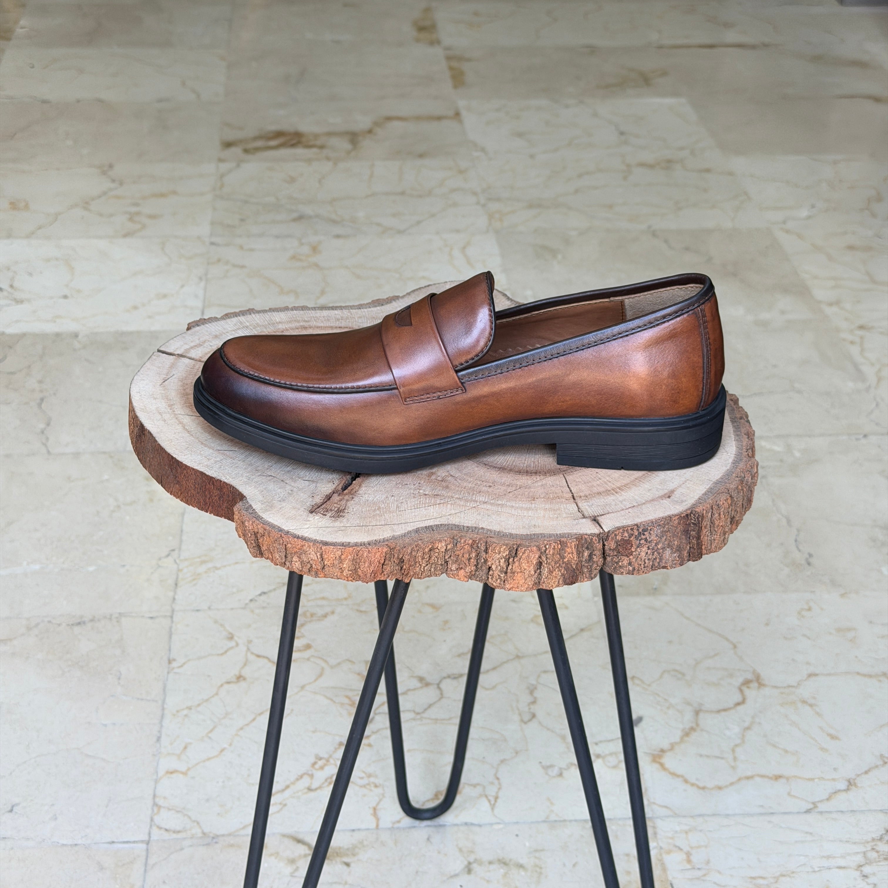 chaussure en cuir 0103 Taba